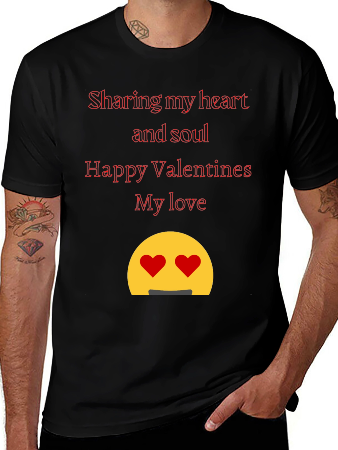 Valentines Day Heart & Soul Black T-Shirt