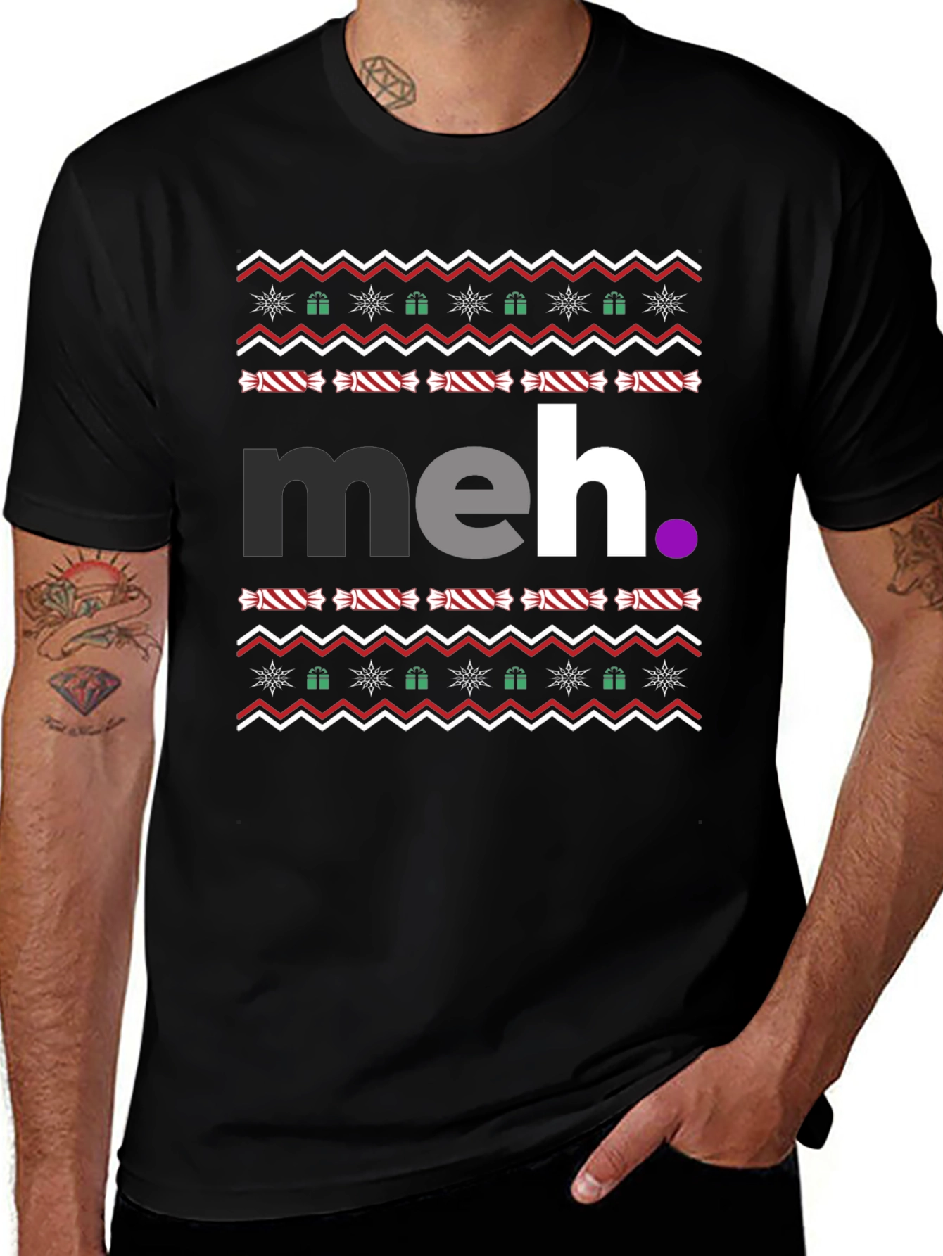 Meh Ugly Christmas T-Shirt Holiday Tee