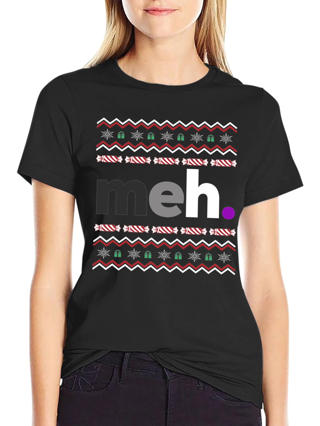 Meh Ugly Christmas T-Shirt Holiday Tee