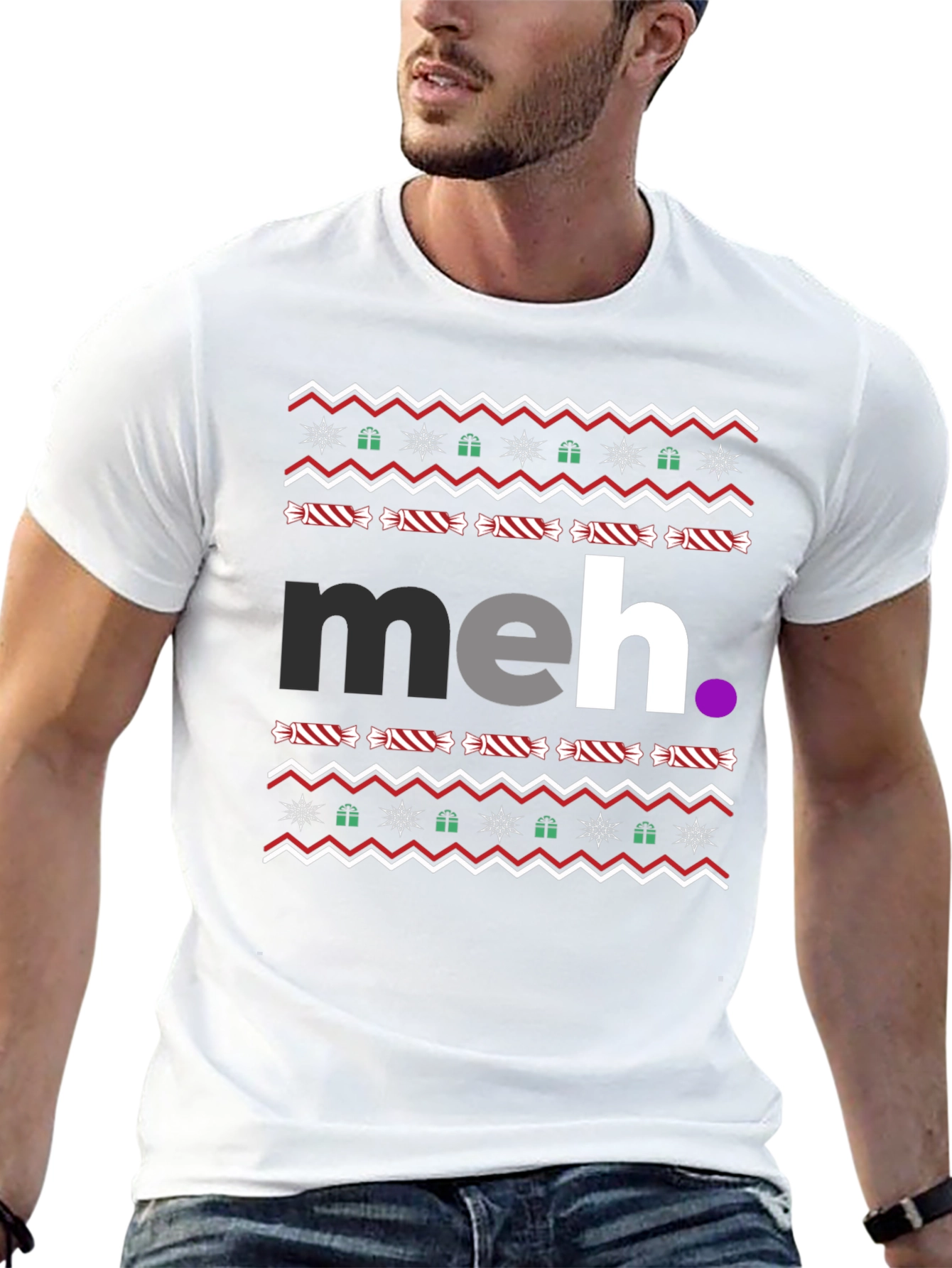 Meh Ugly Christmas T-Shirt Holiday Tee