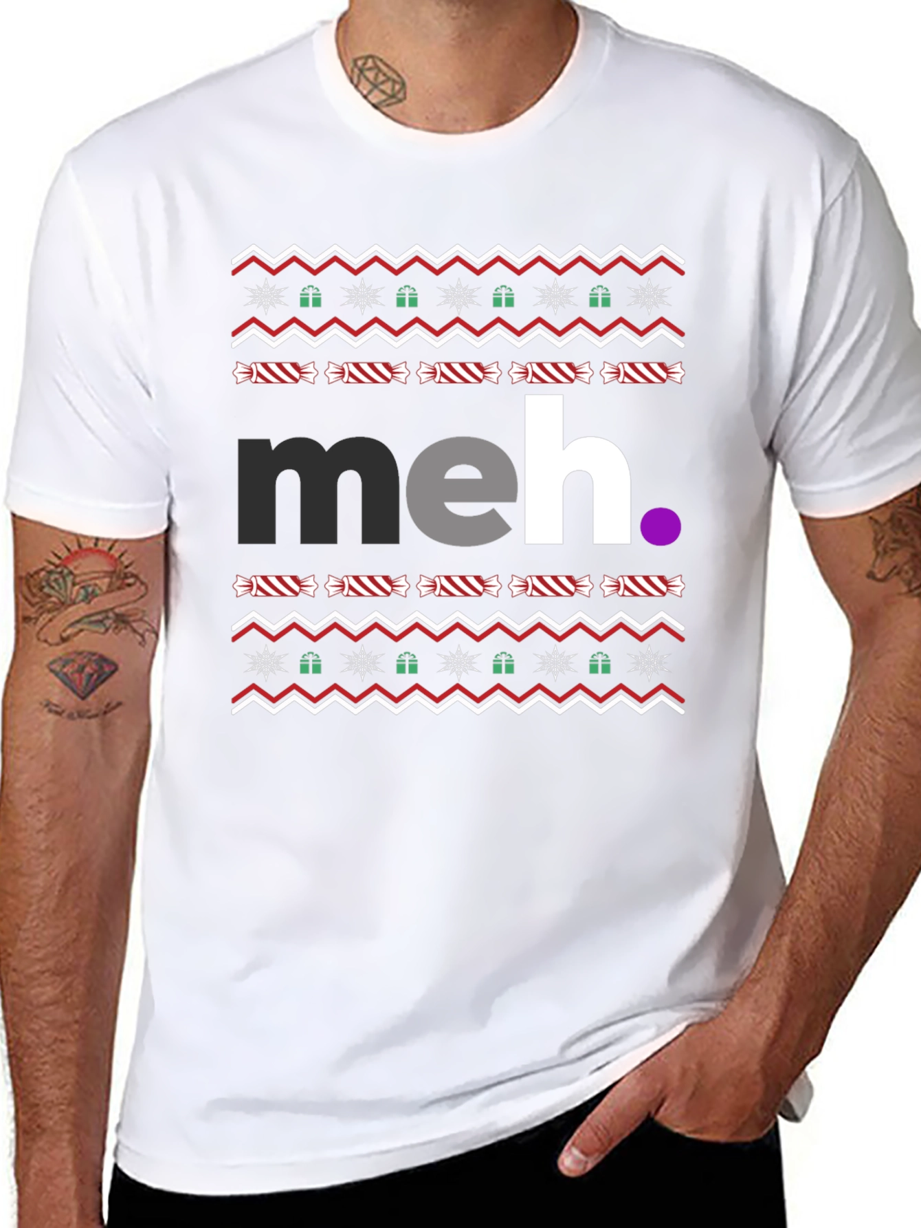 Meh Ugly Christmas T-Shirt Holiday Tee