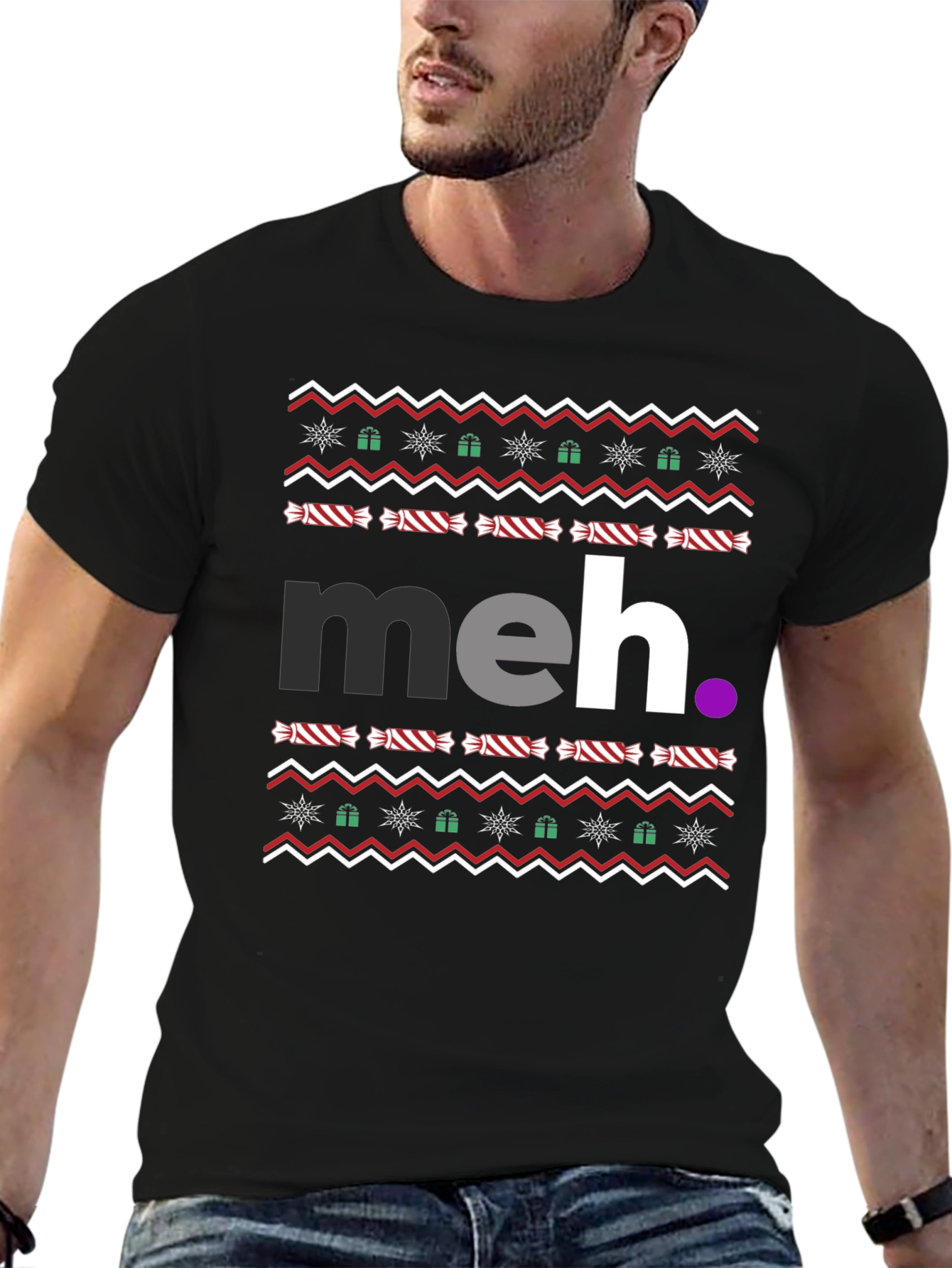 Meh Ugly Christmas T-Shirt Holiday Tee