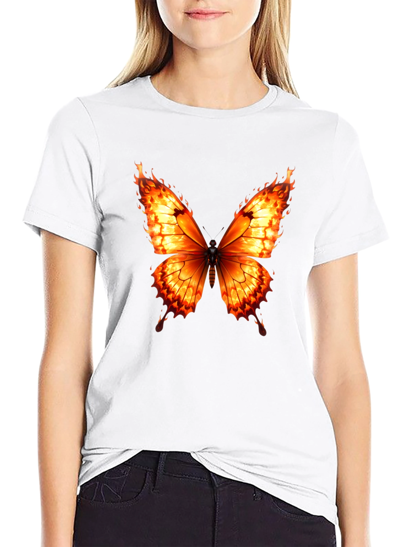 Fiery Butterfly Graphic Tee - Bold Statement Shirt