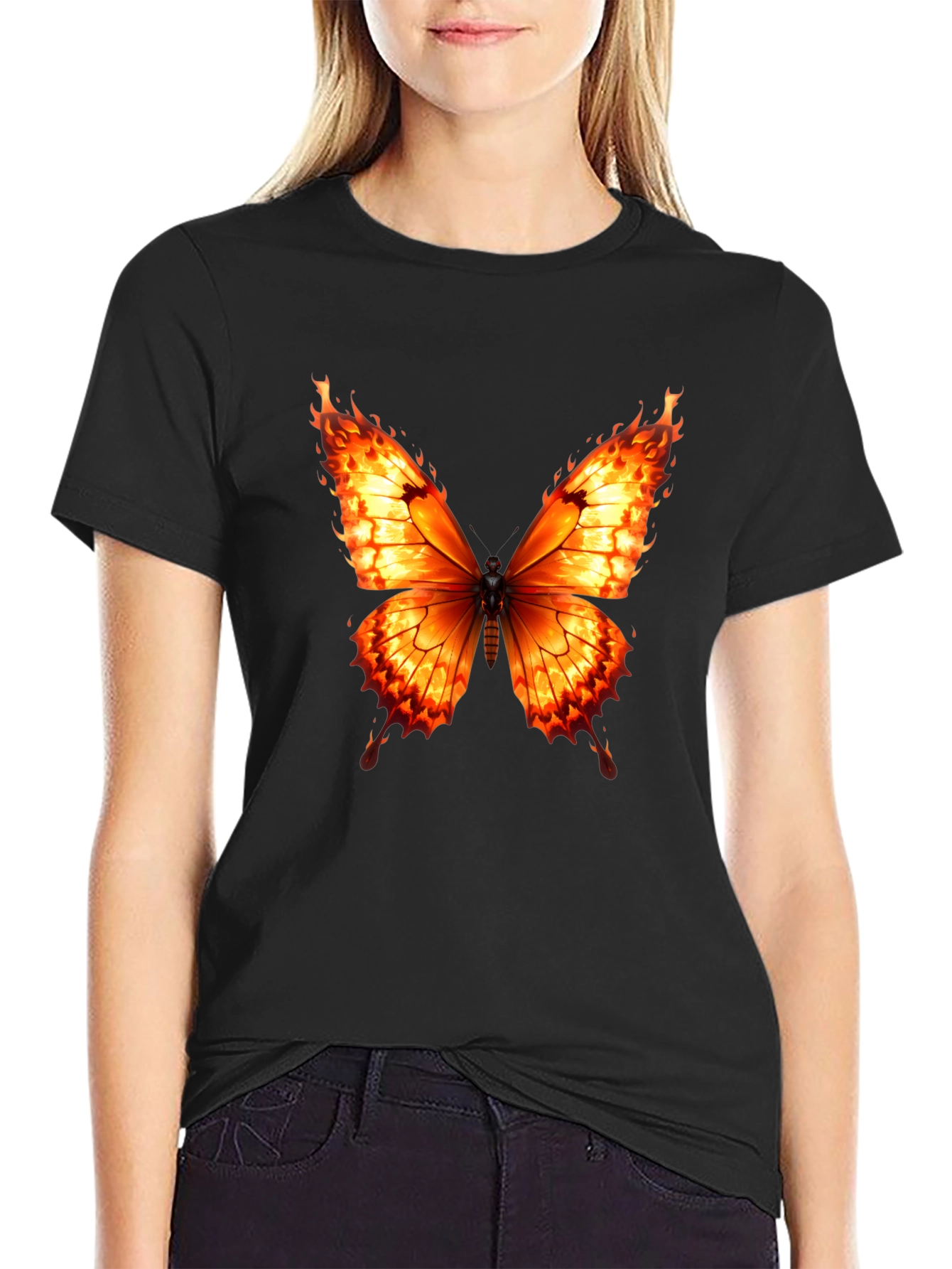 Fiery Butterfly Graphic Tee - Bold Statement Shirt