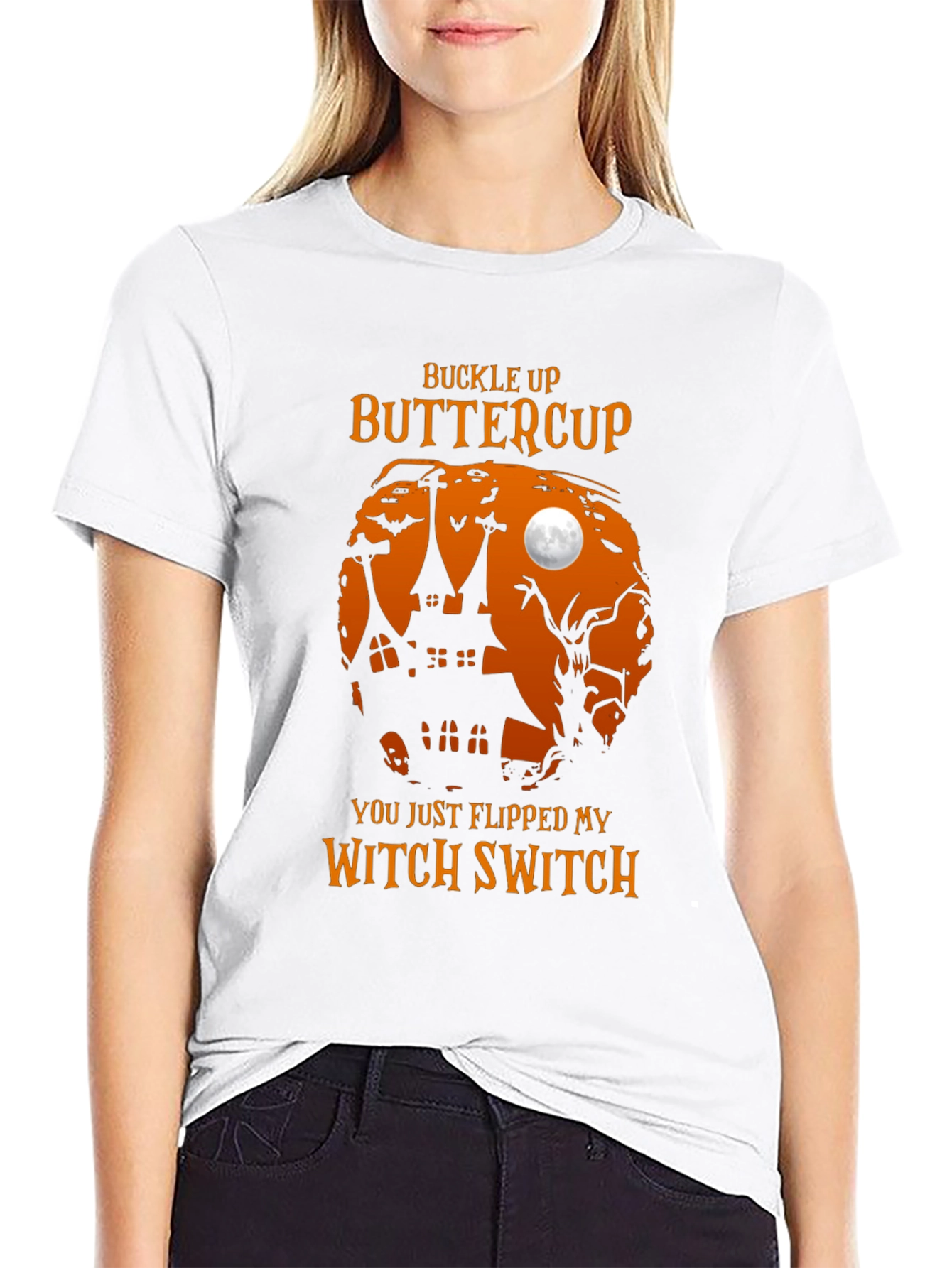Buckle Up Buttercup Witch Halloween T-Shirt