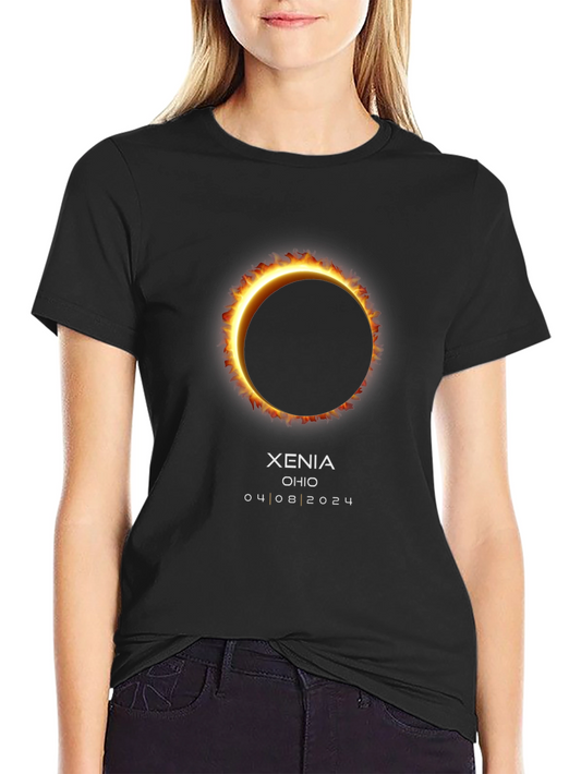 Xenia Ohio Eclipse 2024 T-Shirt - Total Solar Eclipse Tee