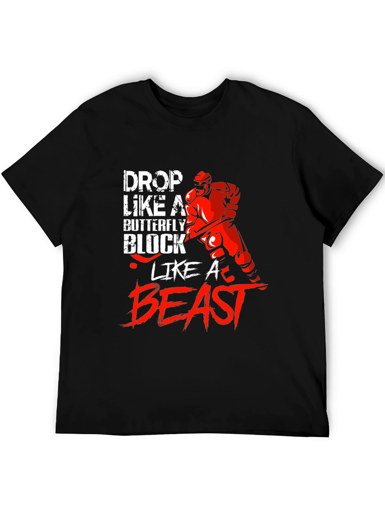 Hockey Goalie Graphic T-Shirt - Drop Like a Butterfly