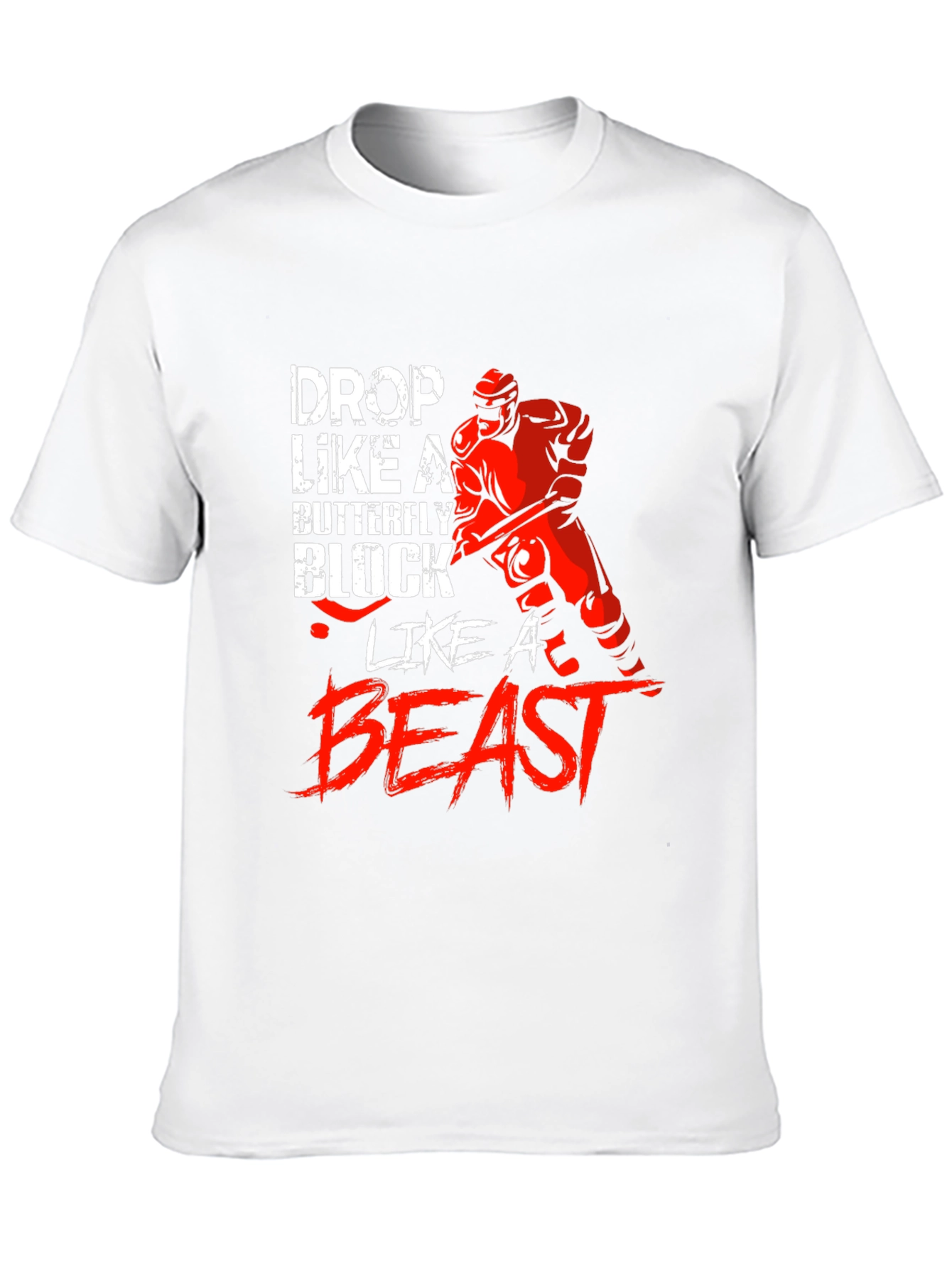 Hockey Goalie Graphic T-Shirt - Drop Like a Butterfly