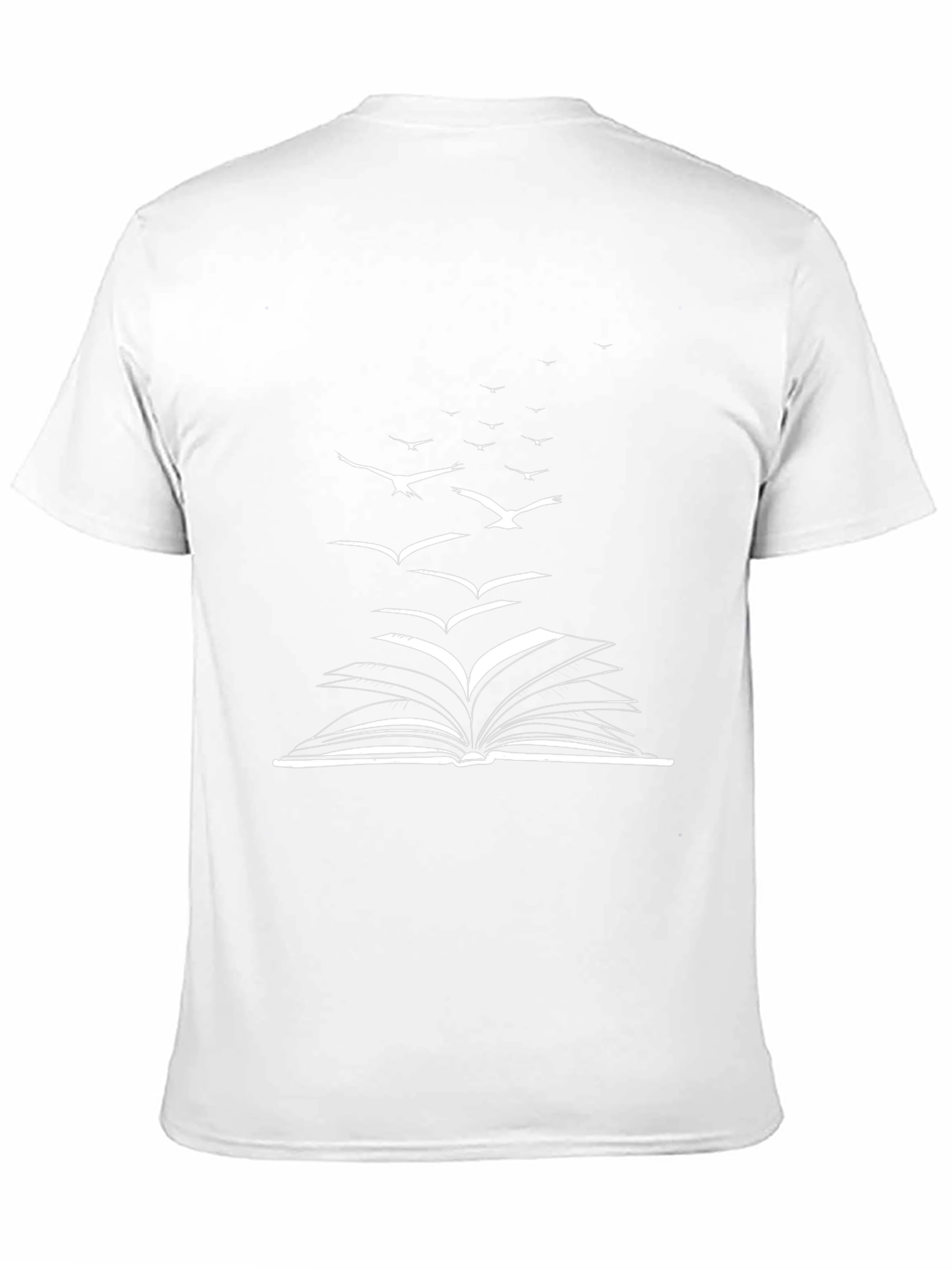 Book & Birds Graphic Tee - Black Cotton Blend