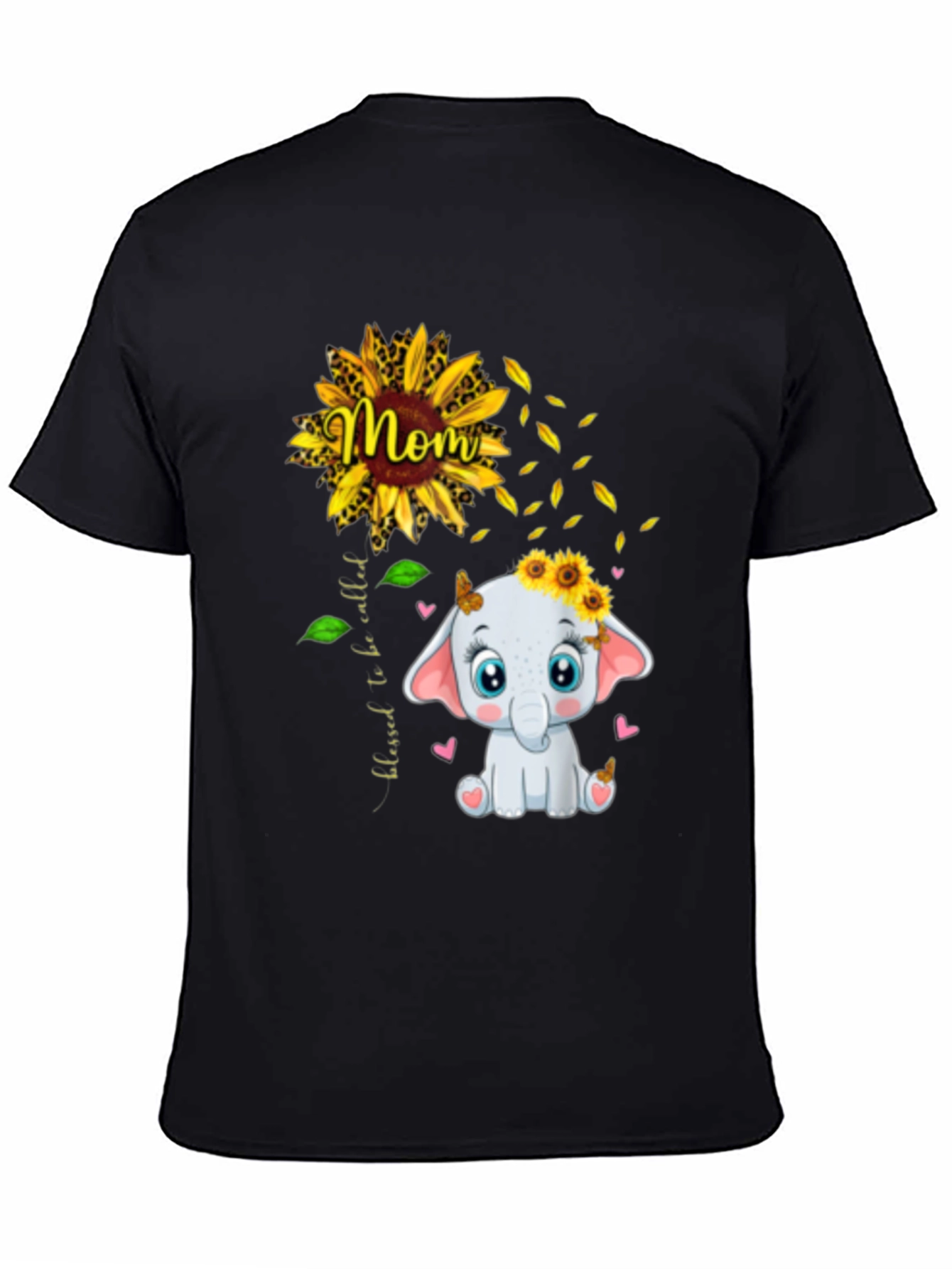 Mom Sunflower Elephant Graphic Tee