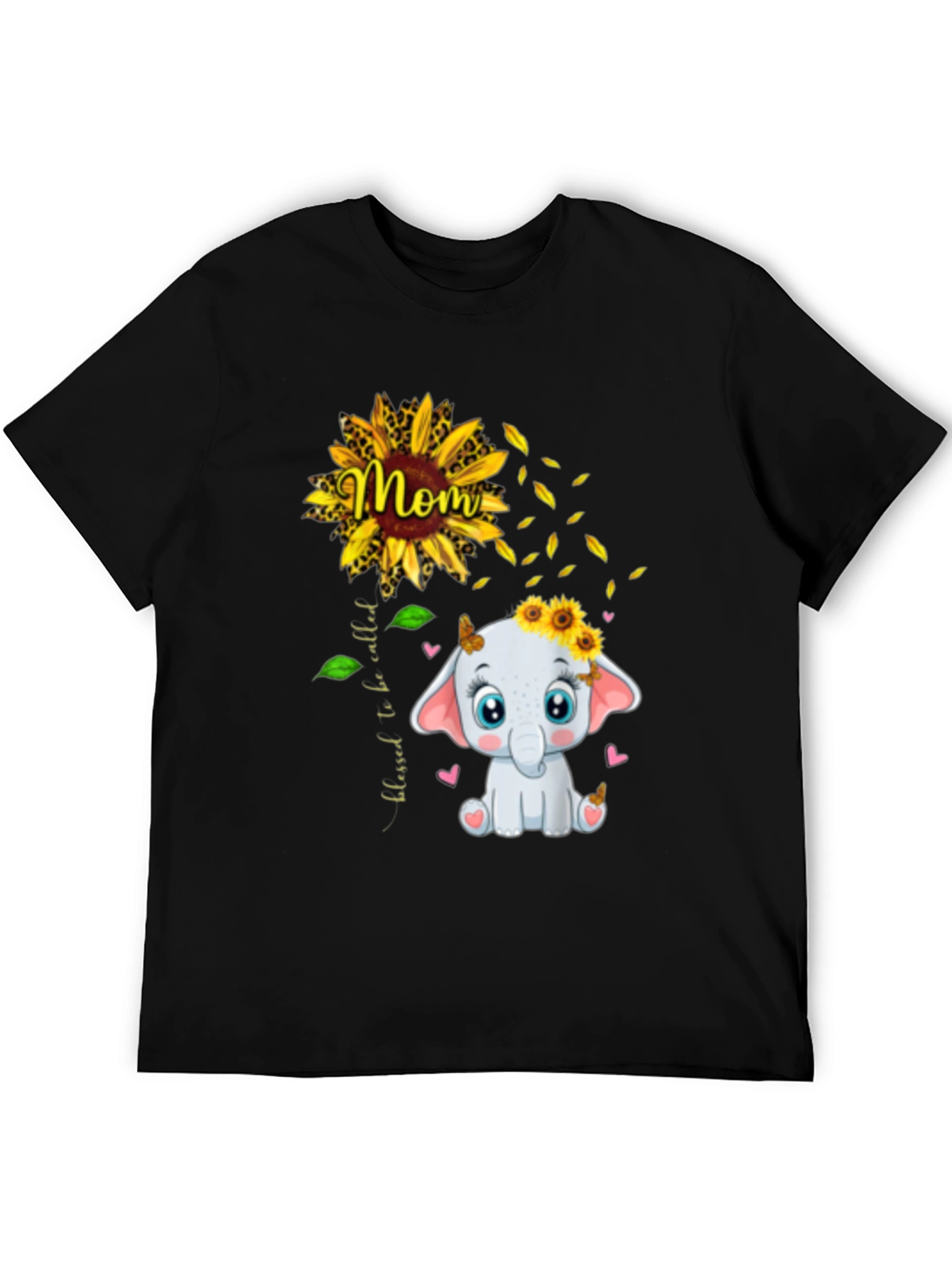 Mom Sunflower Elephant Graphic Tee