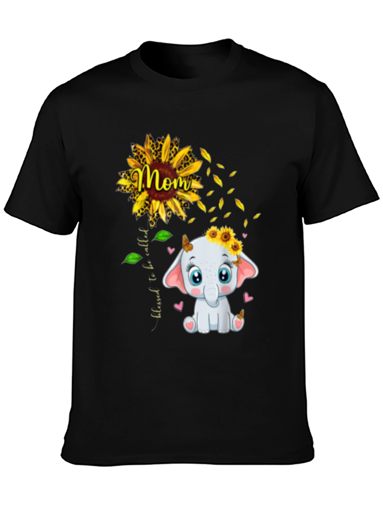 Mom Sunflower Elephant Graphic Tee