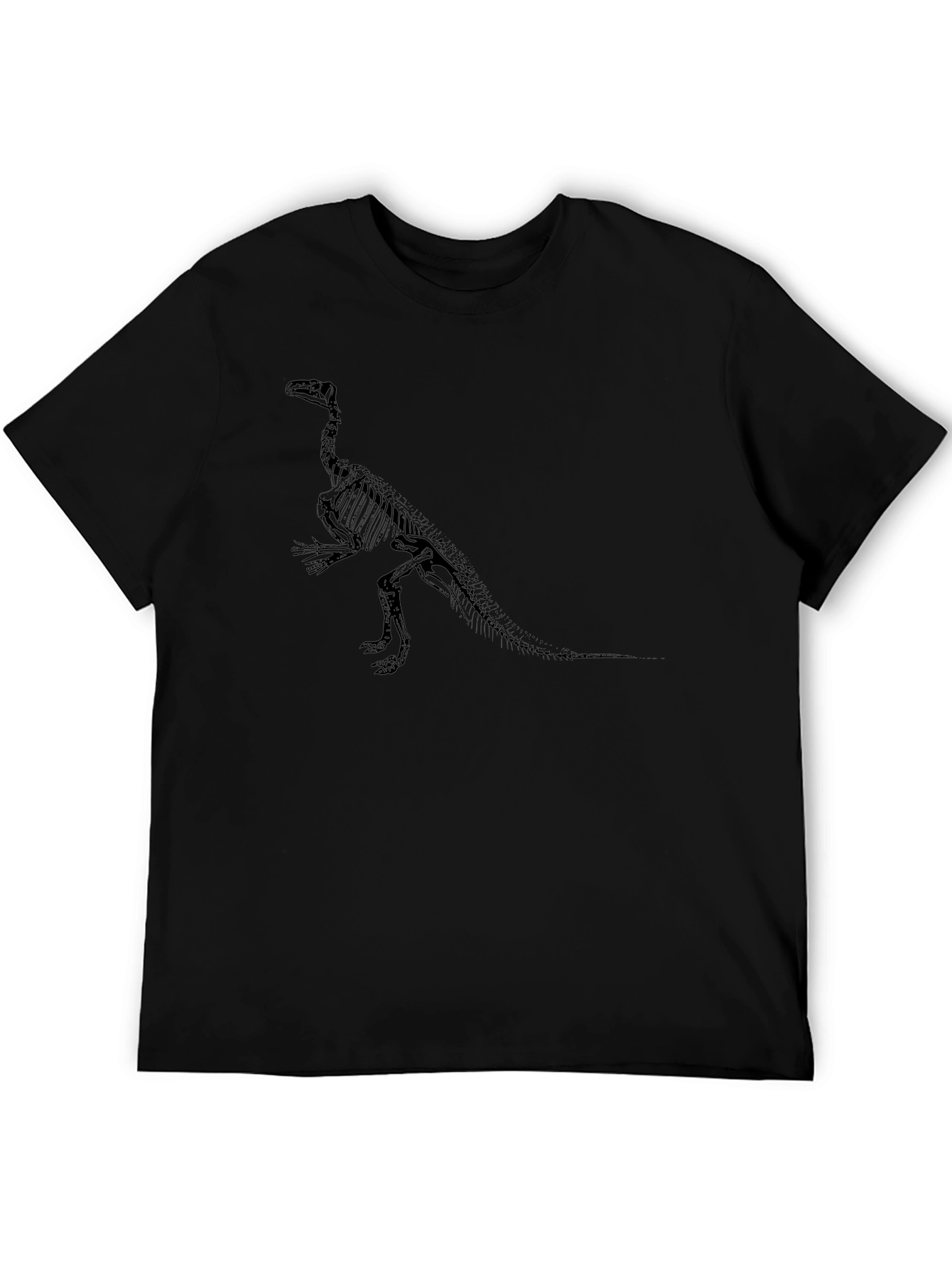 Dinosaur Skeleton Graphic Tee - Black