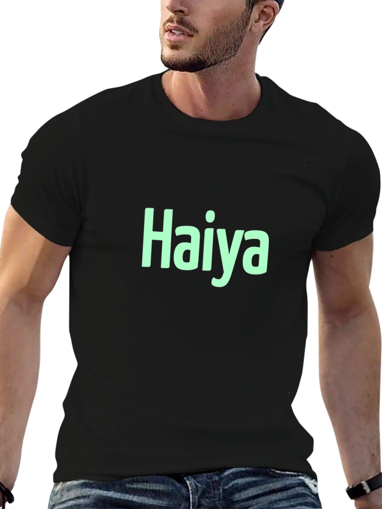 Haiya T-Shirt - Black Crew Neck