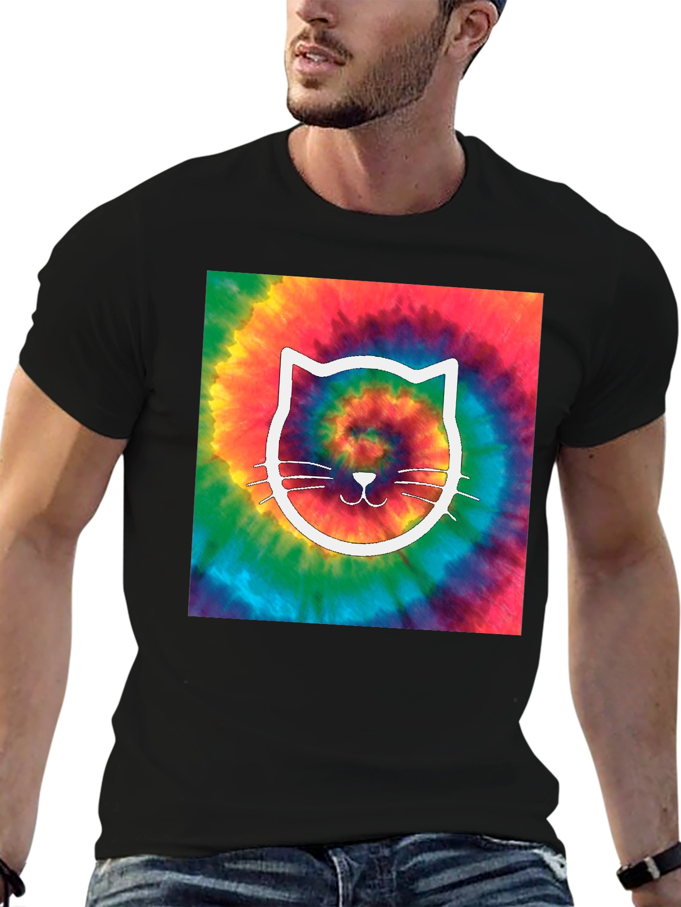 Tie-Dye Cat Graphic Tee