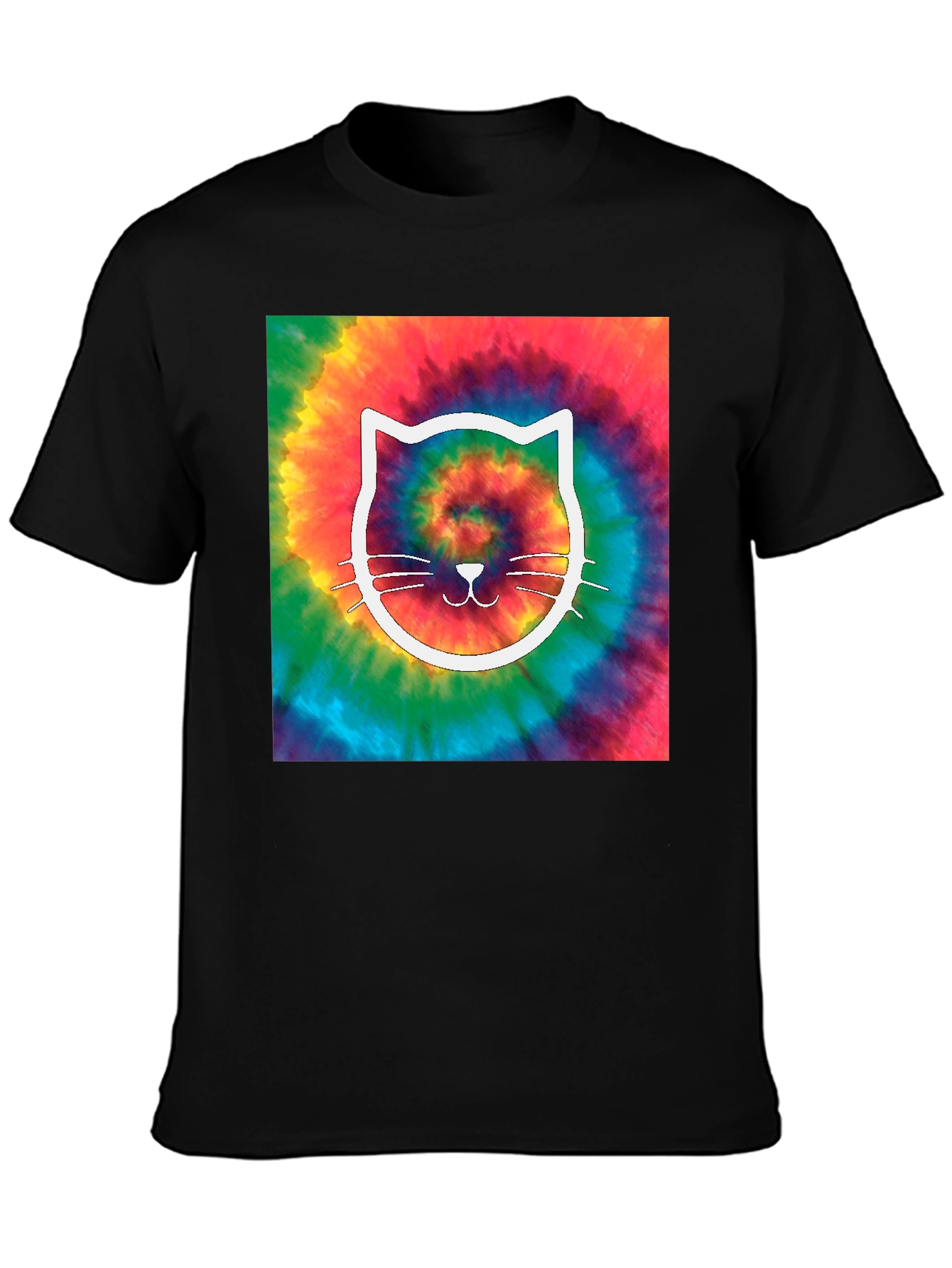 Tie-Dye Cat Graphic Tee