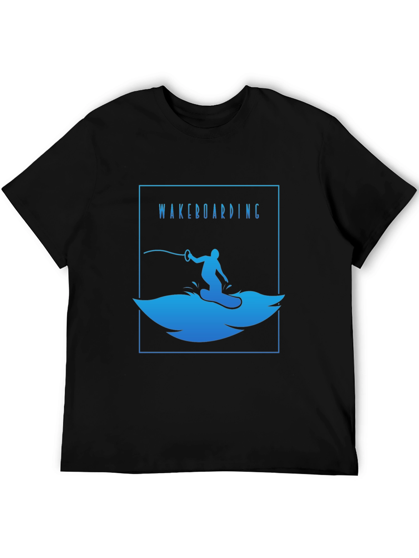 Wakeboarding T-Shirt - Black Cotton Graphic Tee