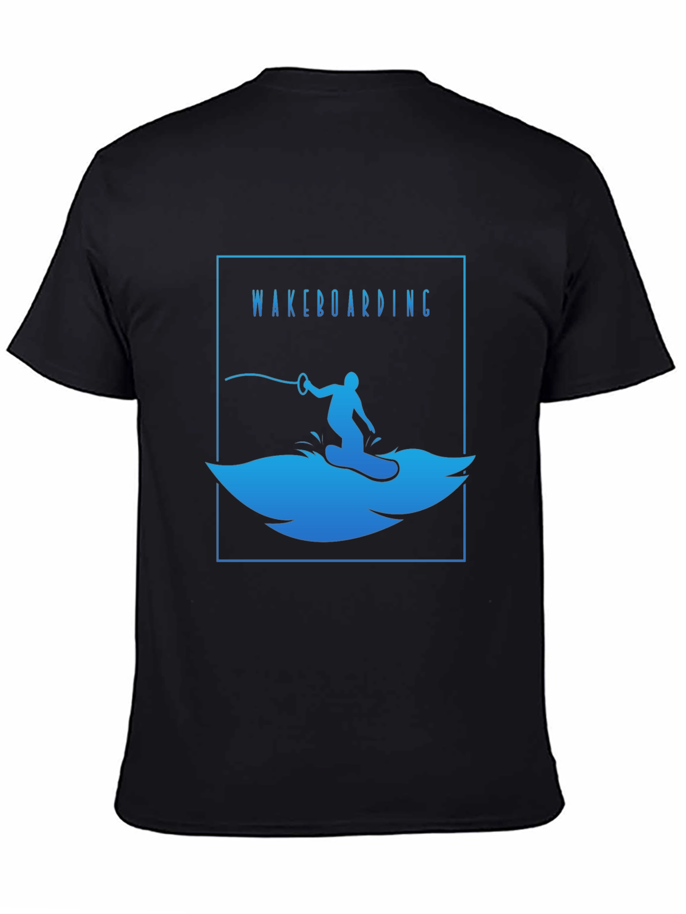 Wakeboarding T-Shirt - Black Cotton Graphic Tee