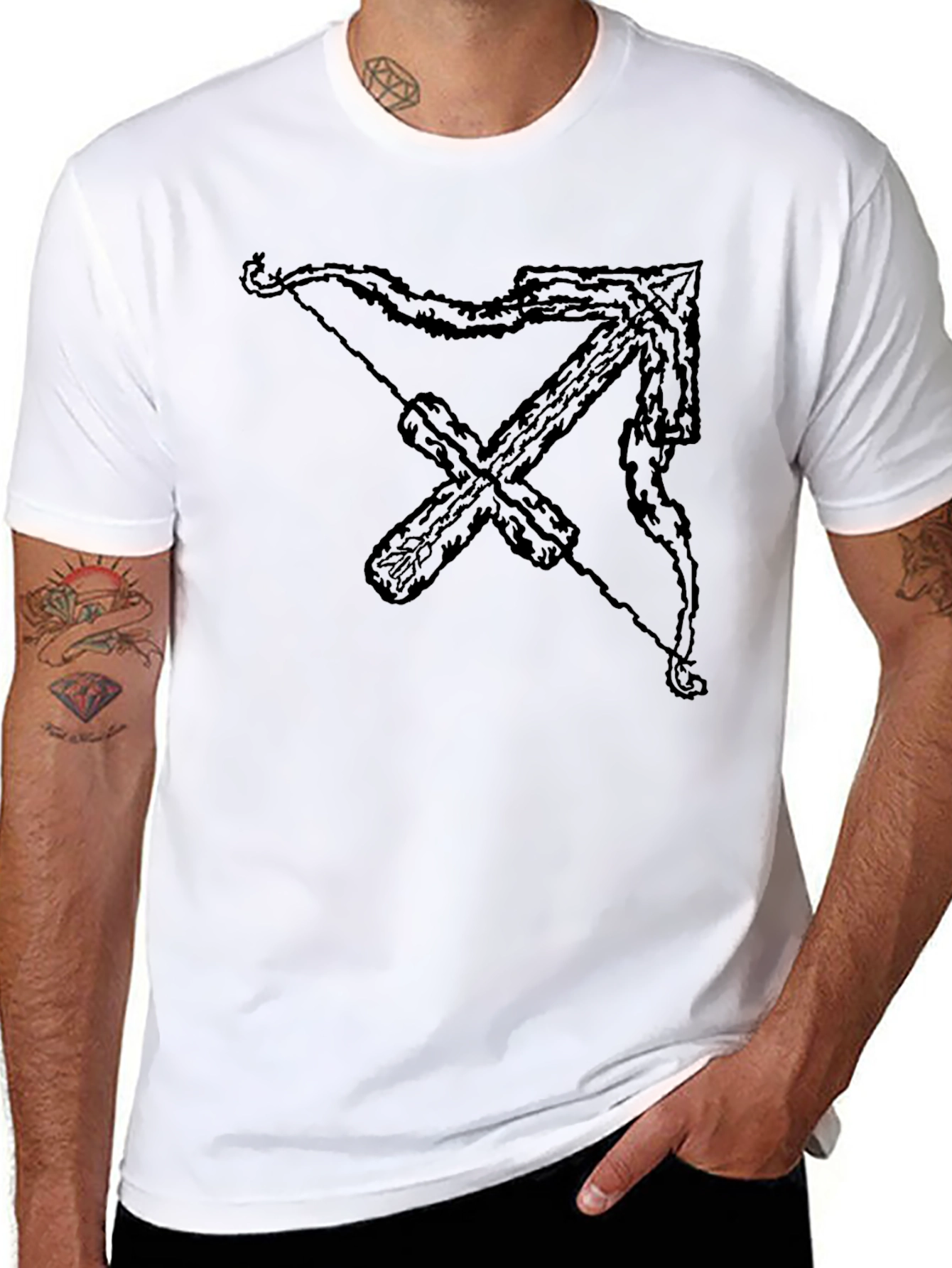Black Sagittarius Zodiac Graphic Tee