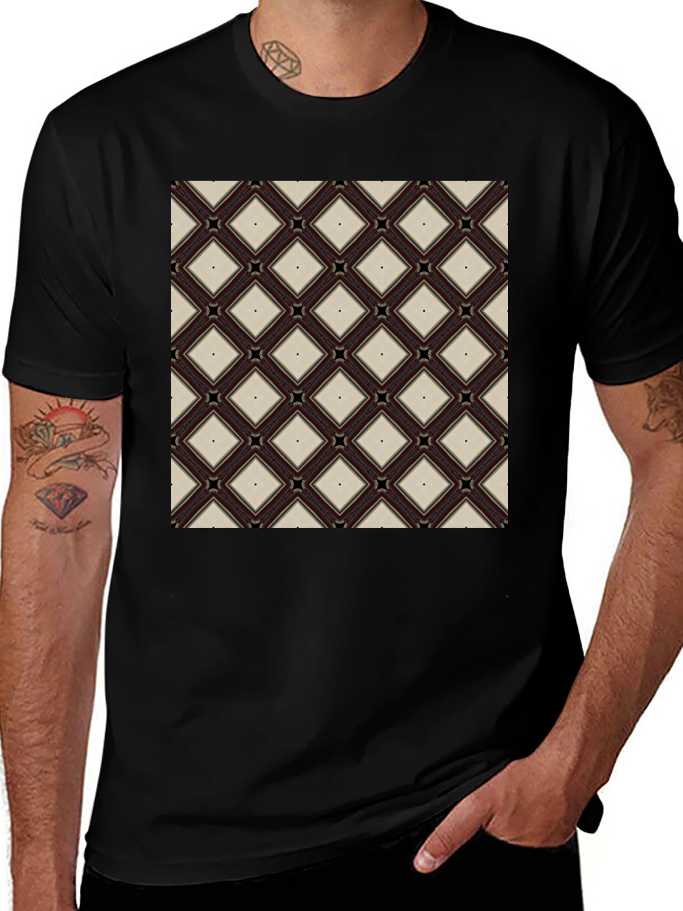 Diamond Pattern Tee - Modern Geometric Design