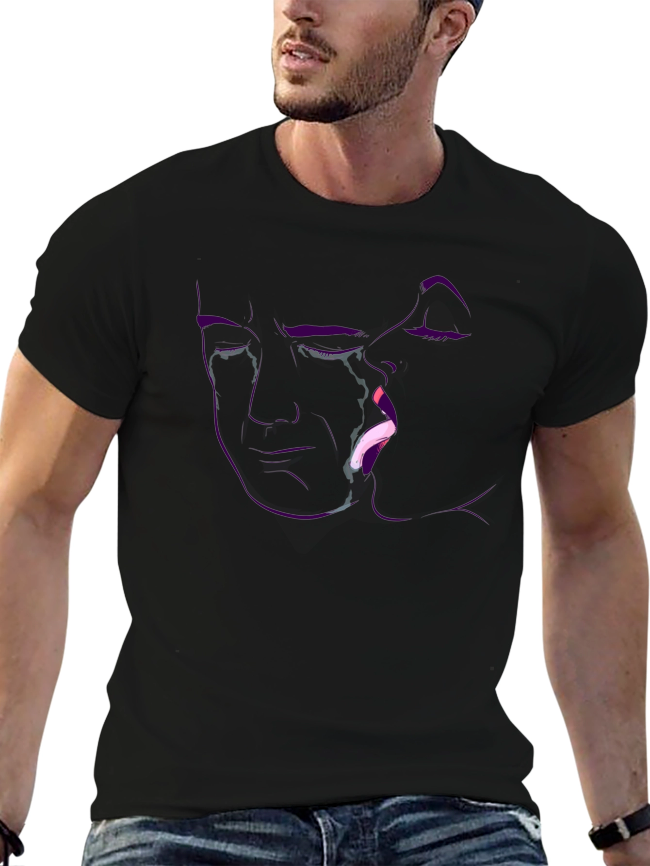 Bold Graphic Tee - Kissing Outline