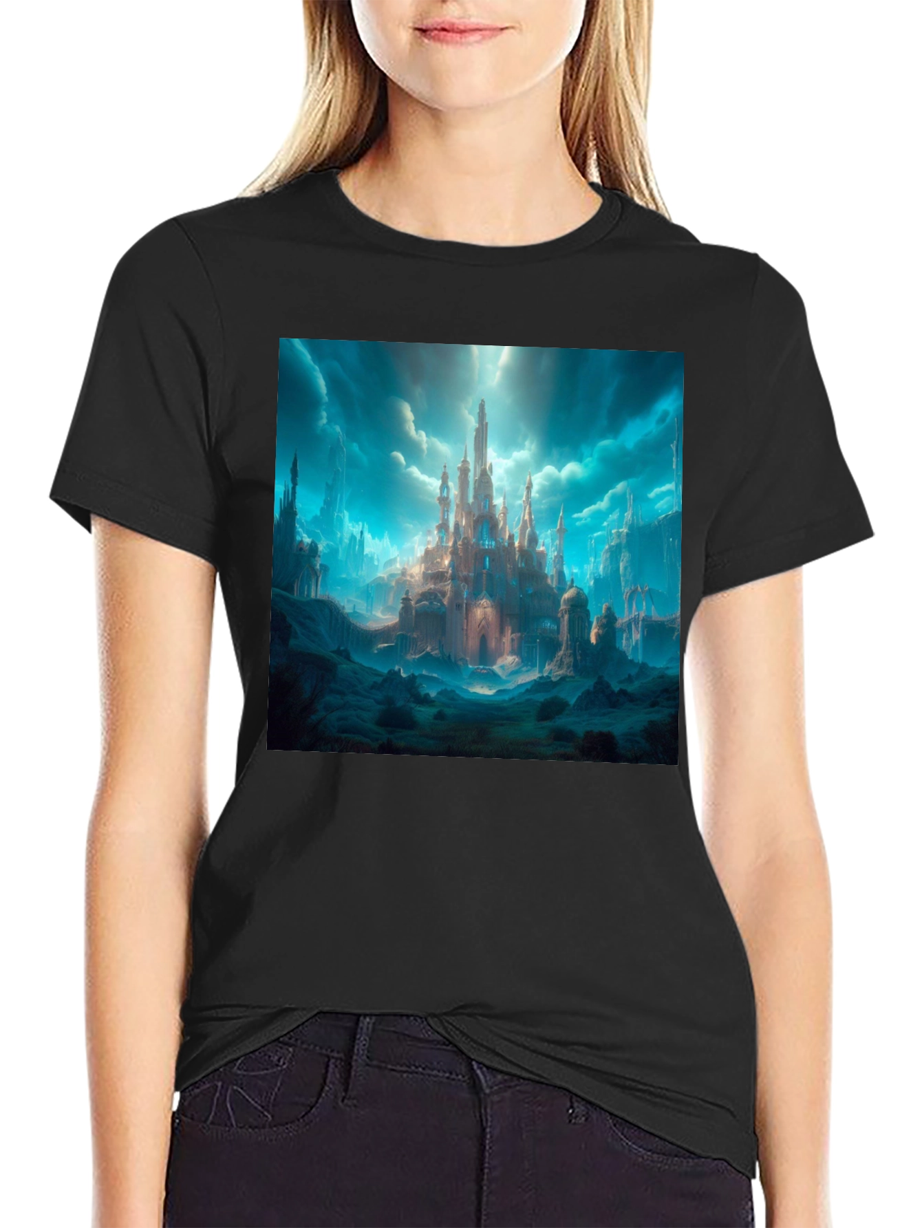 Fantasy Castle Graphic Tee - Premium Cotton Blend Shirt