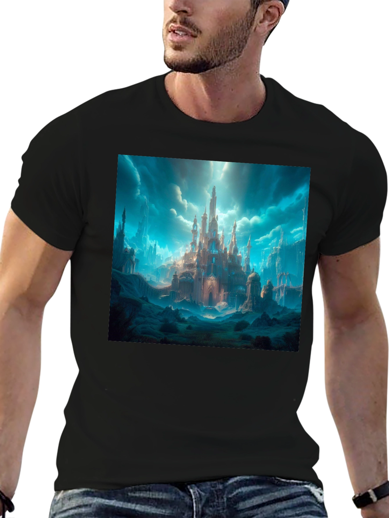 Fantasy Castle Graphic Tee - Premium Cotton Blend Shirt