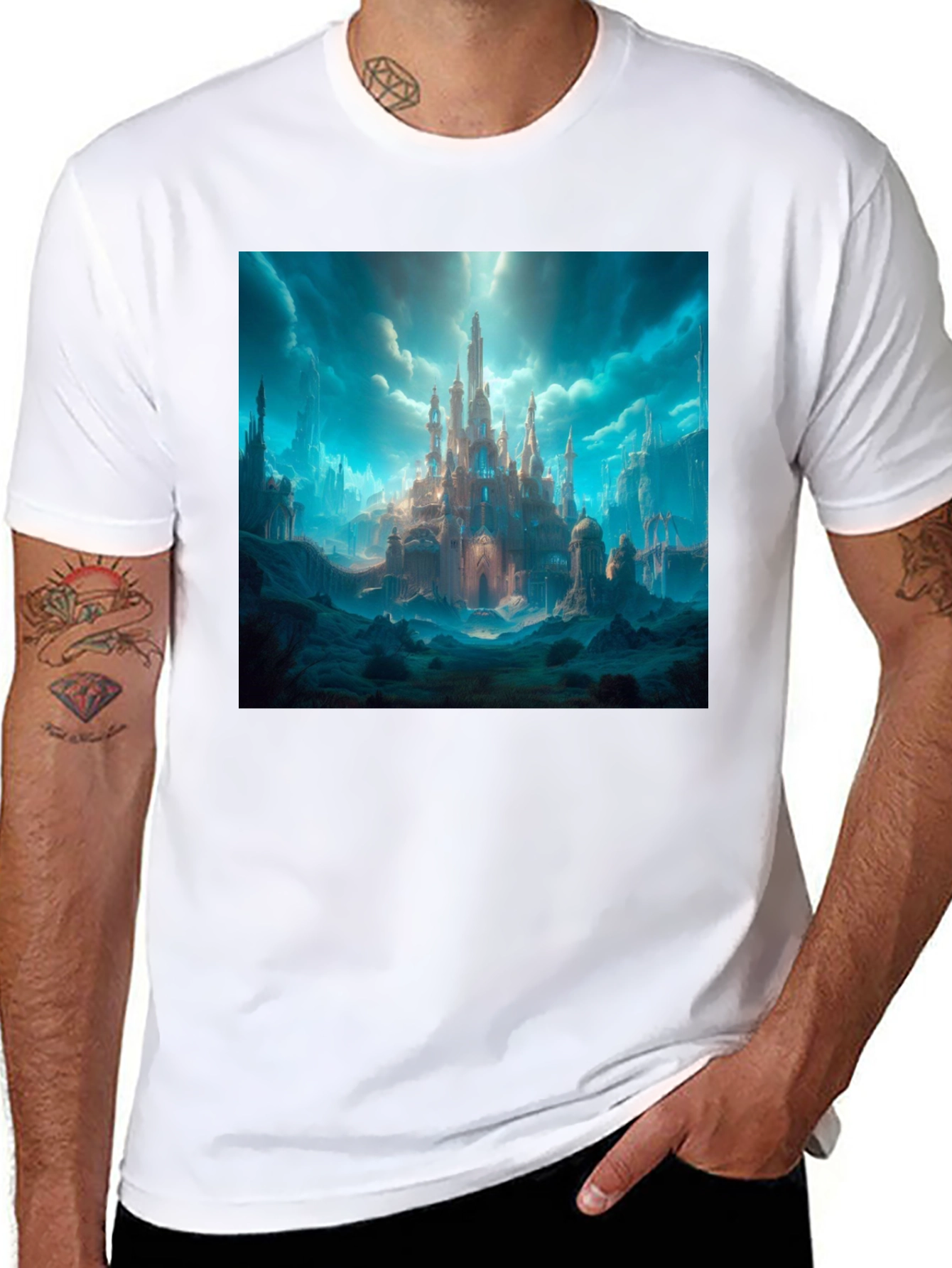 Fantasy Castle Graphic Tee - Premium Cotton Blend Shirt