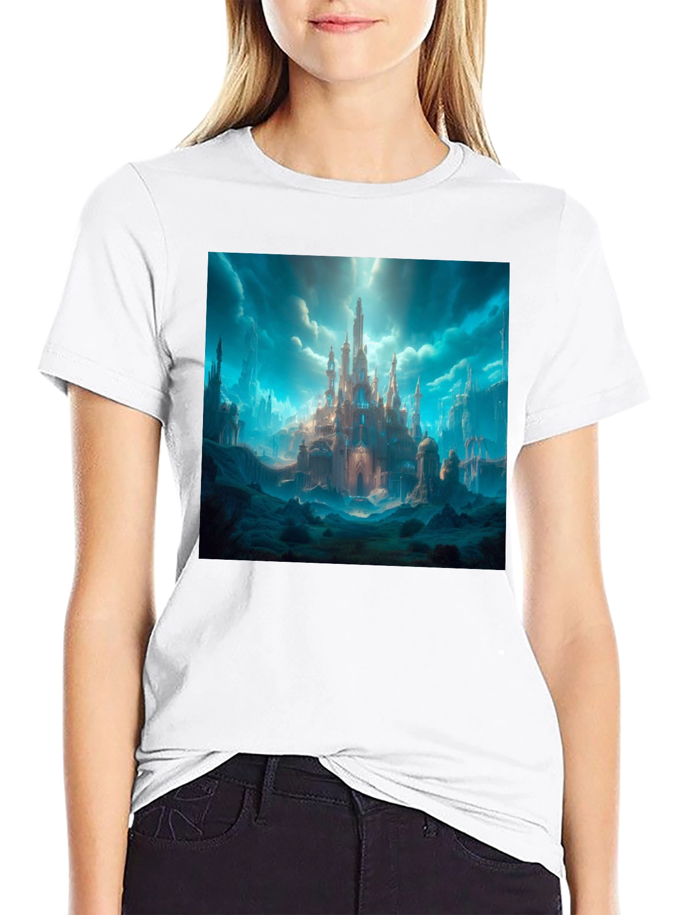 Fantasy Castle Graphic Tee - Premium Cotton Blend Shirt