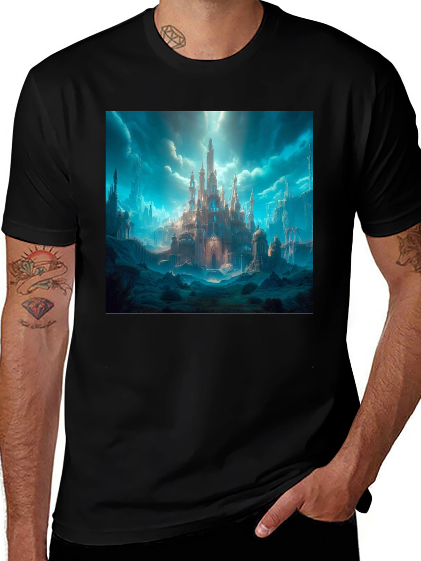 Fantasy Castle Graphic Tee - Premium Cotton Blend Shirt