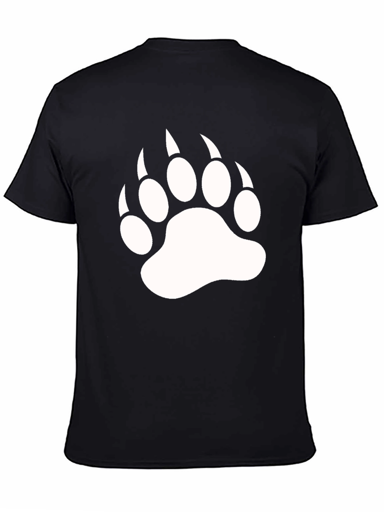 Bear Claw Print Black T-Shirt