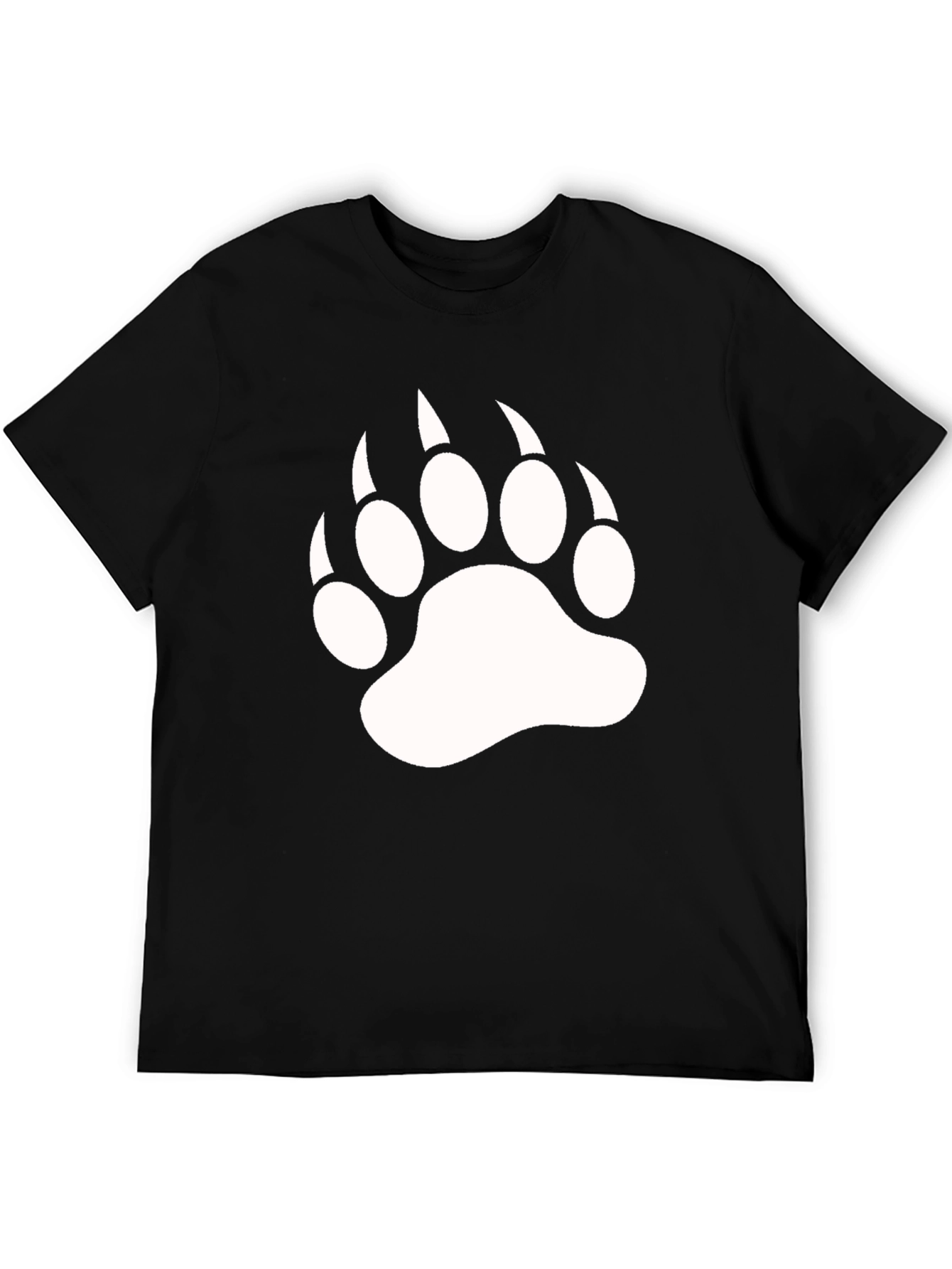 Bear Claw Print Black T-Shirt