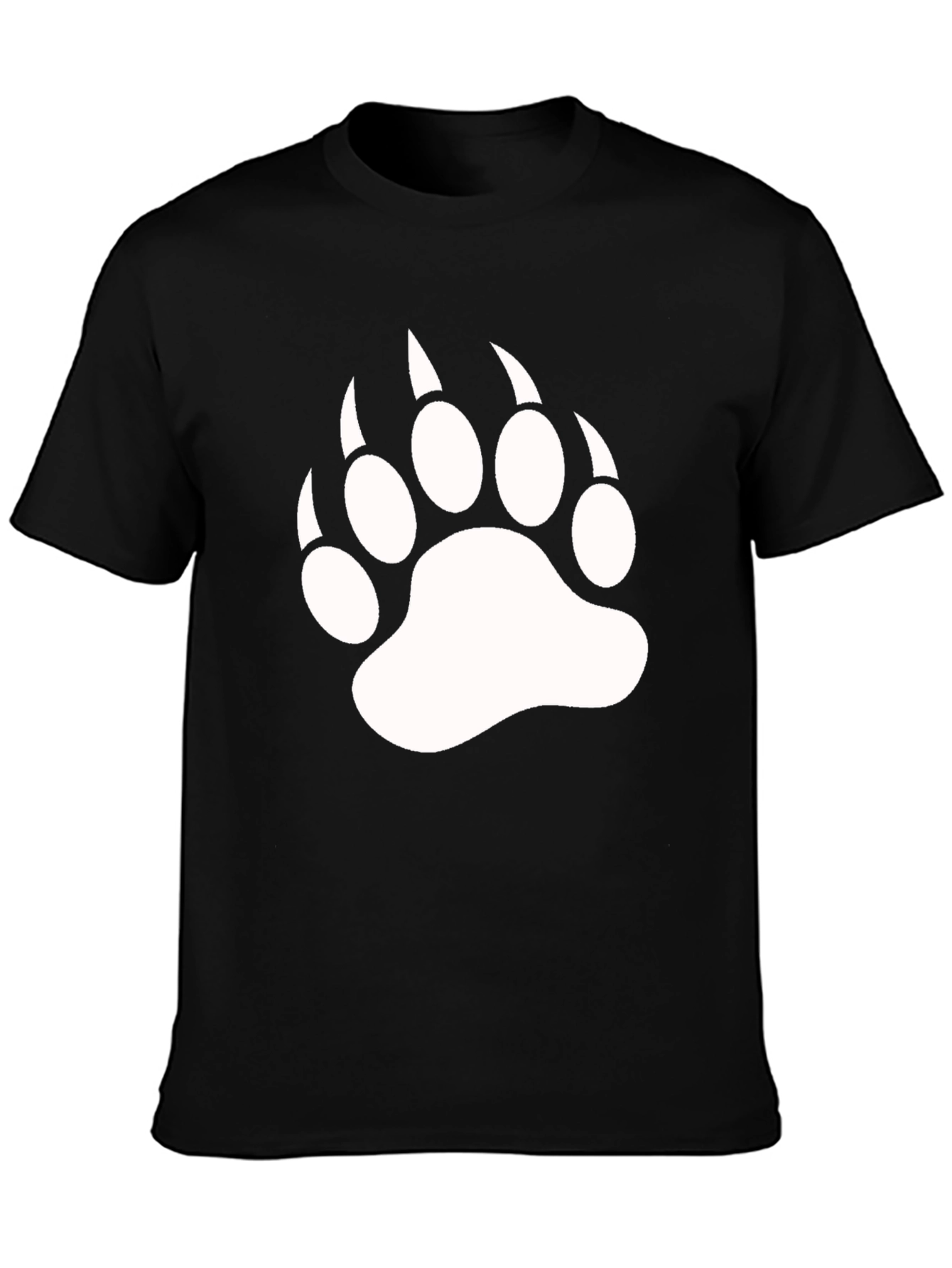 Bear Claw Print Black T-Shirt