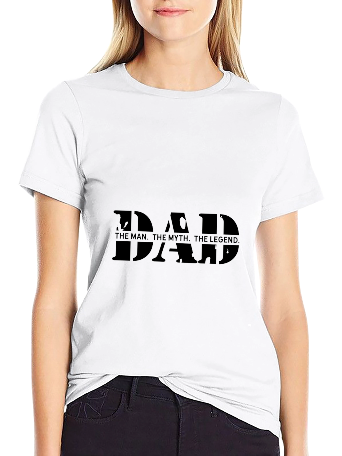 Dad The Man Myth Legend Black Tee