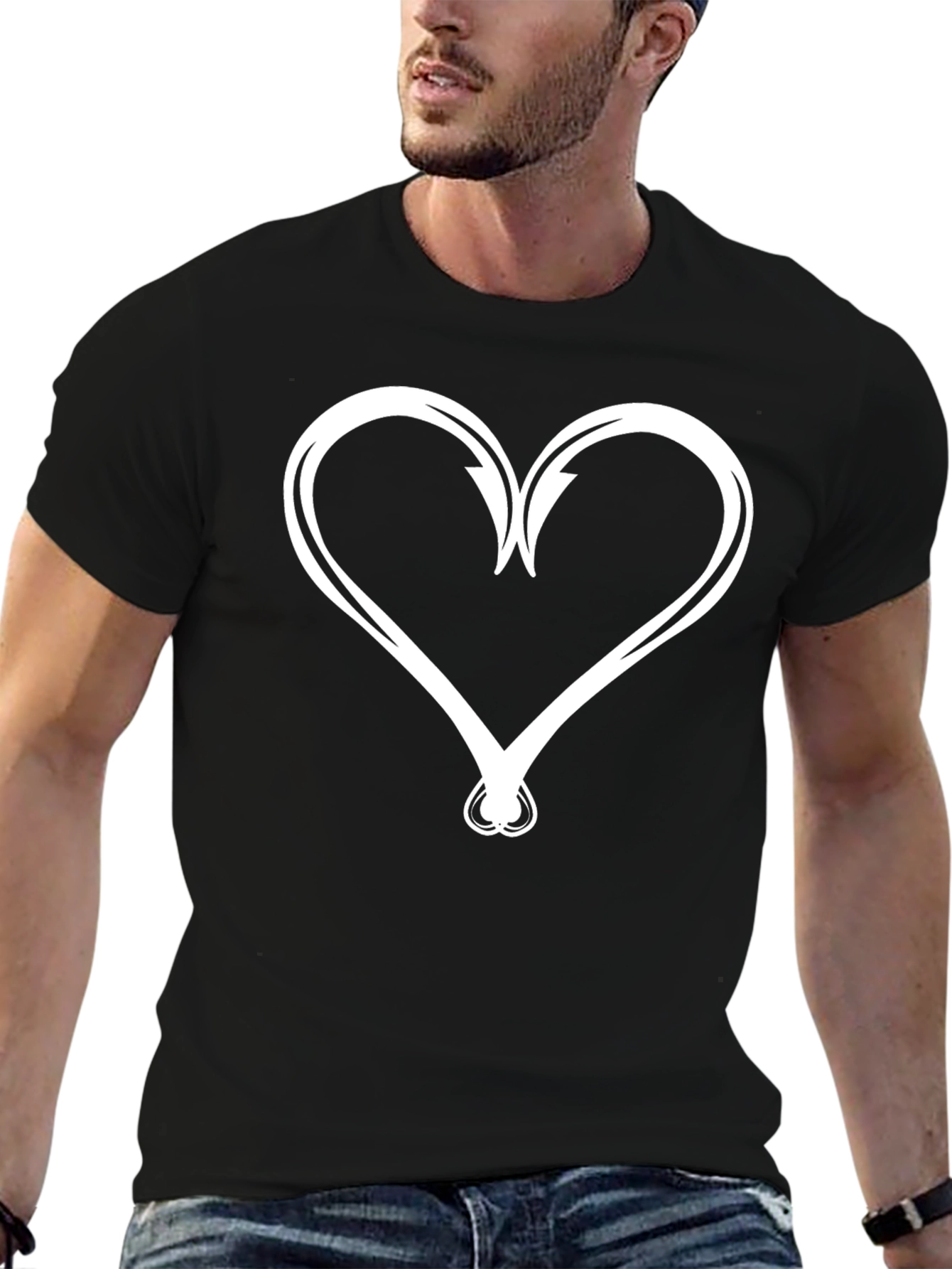 Hooked on Love T-Shirt - Black Cotton Tee