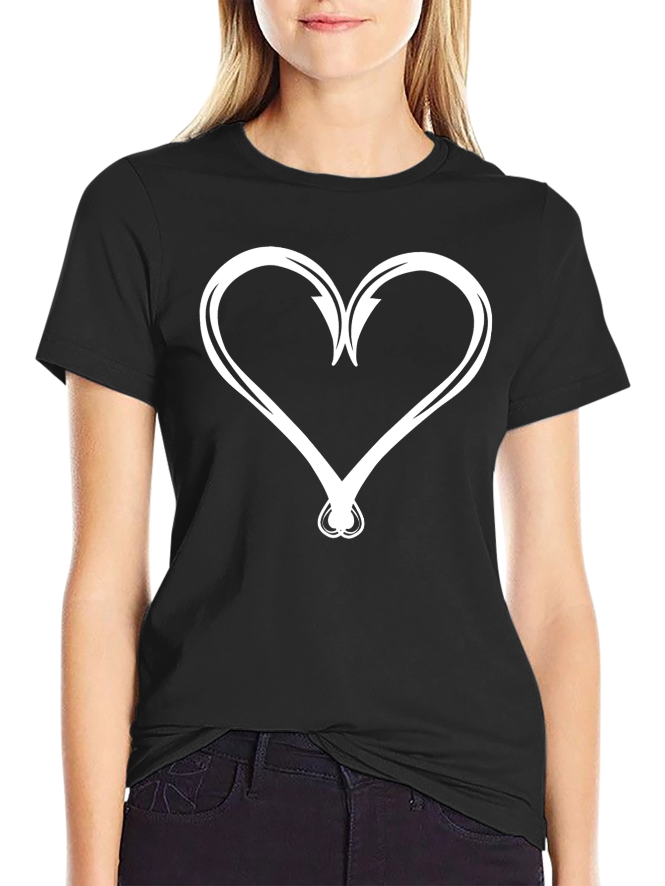 Hooked on Love T-Shirt - Black Cotton Tee