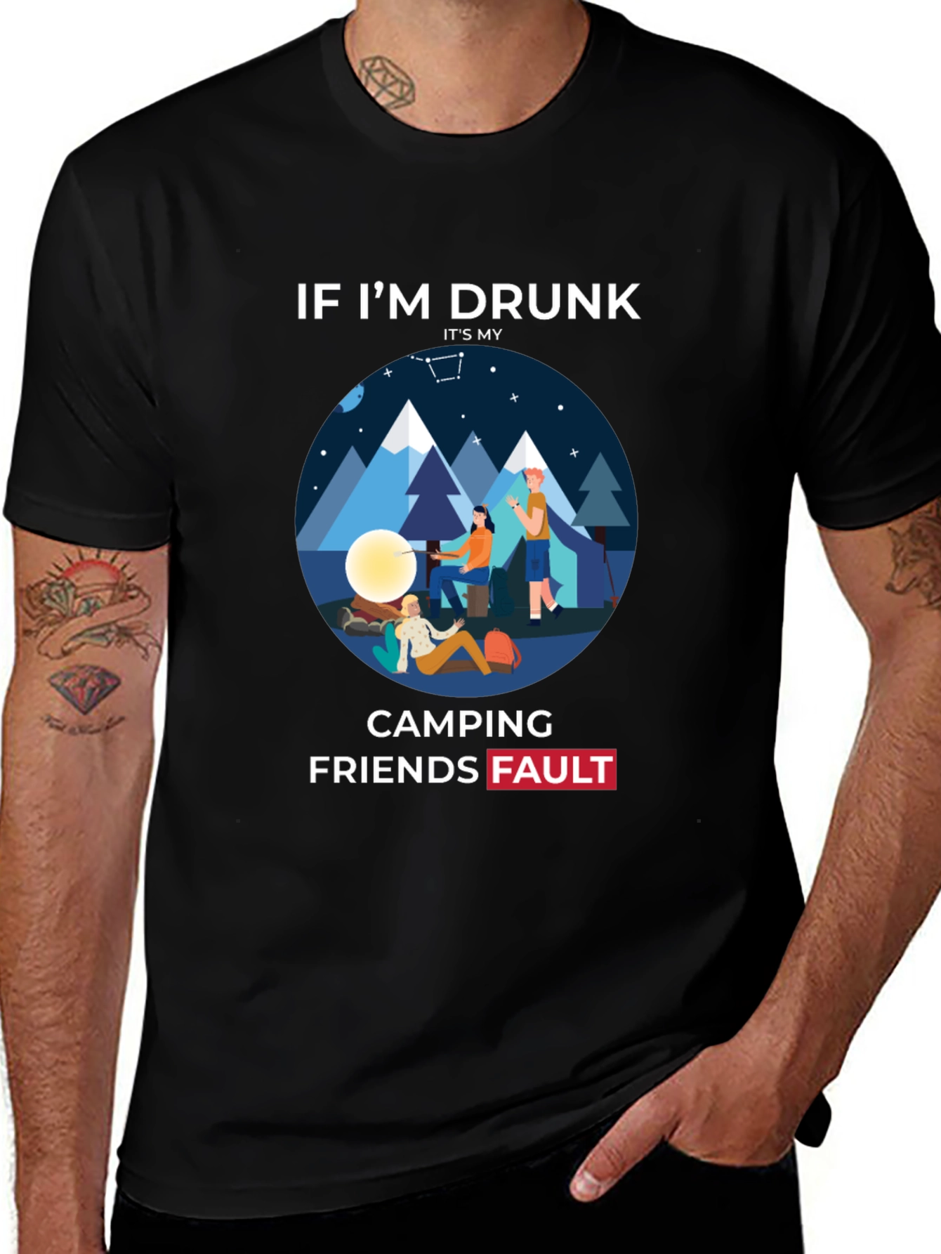 Funny Camping Friends Fault T-Shirt