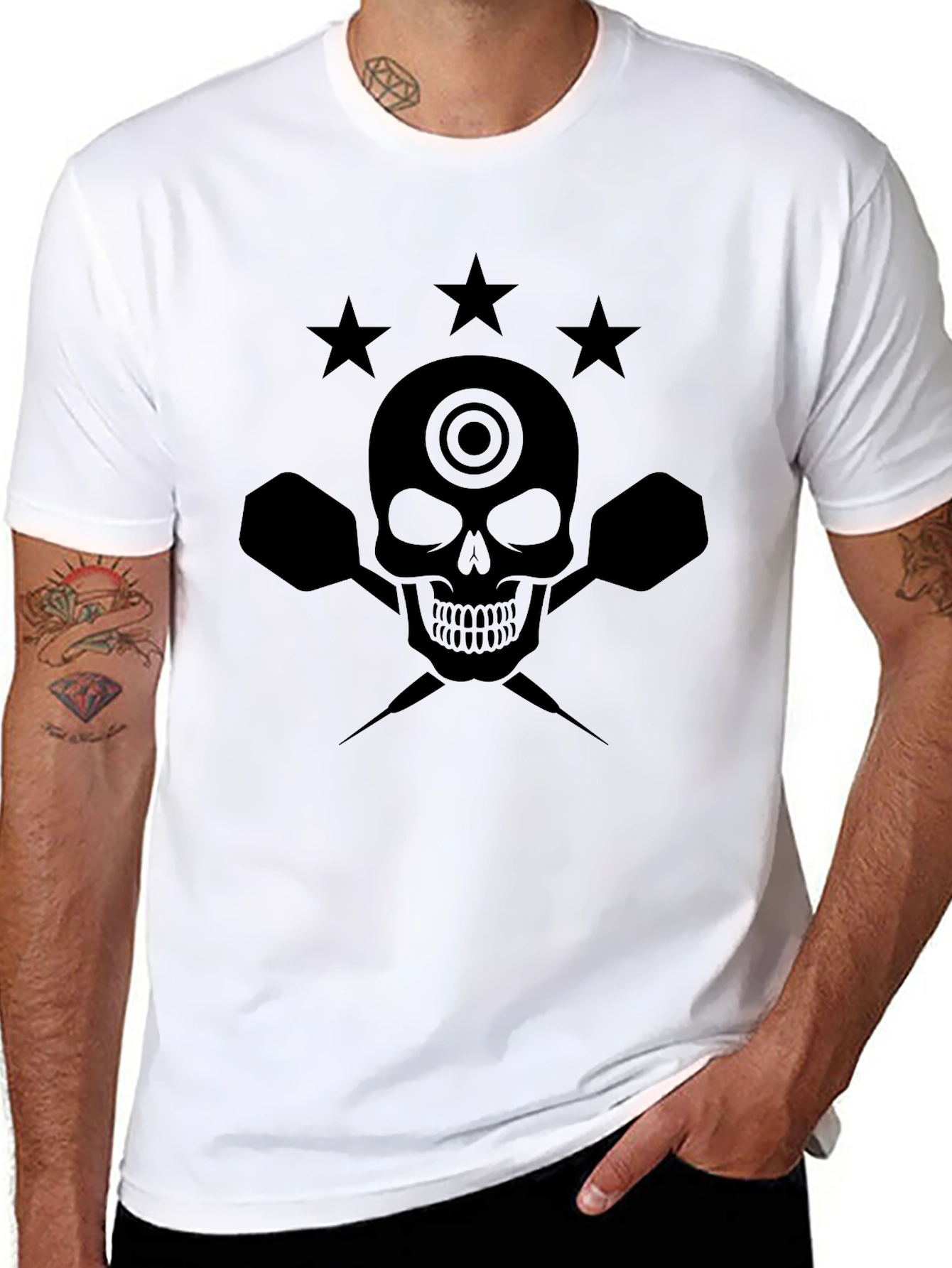 Skull & Darts Graphic T-Shirt - Mens Black Tee
