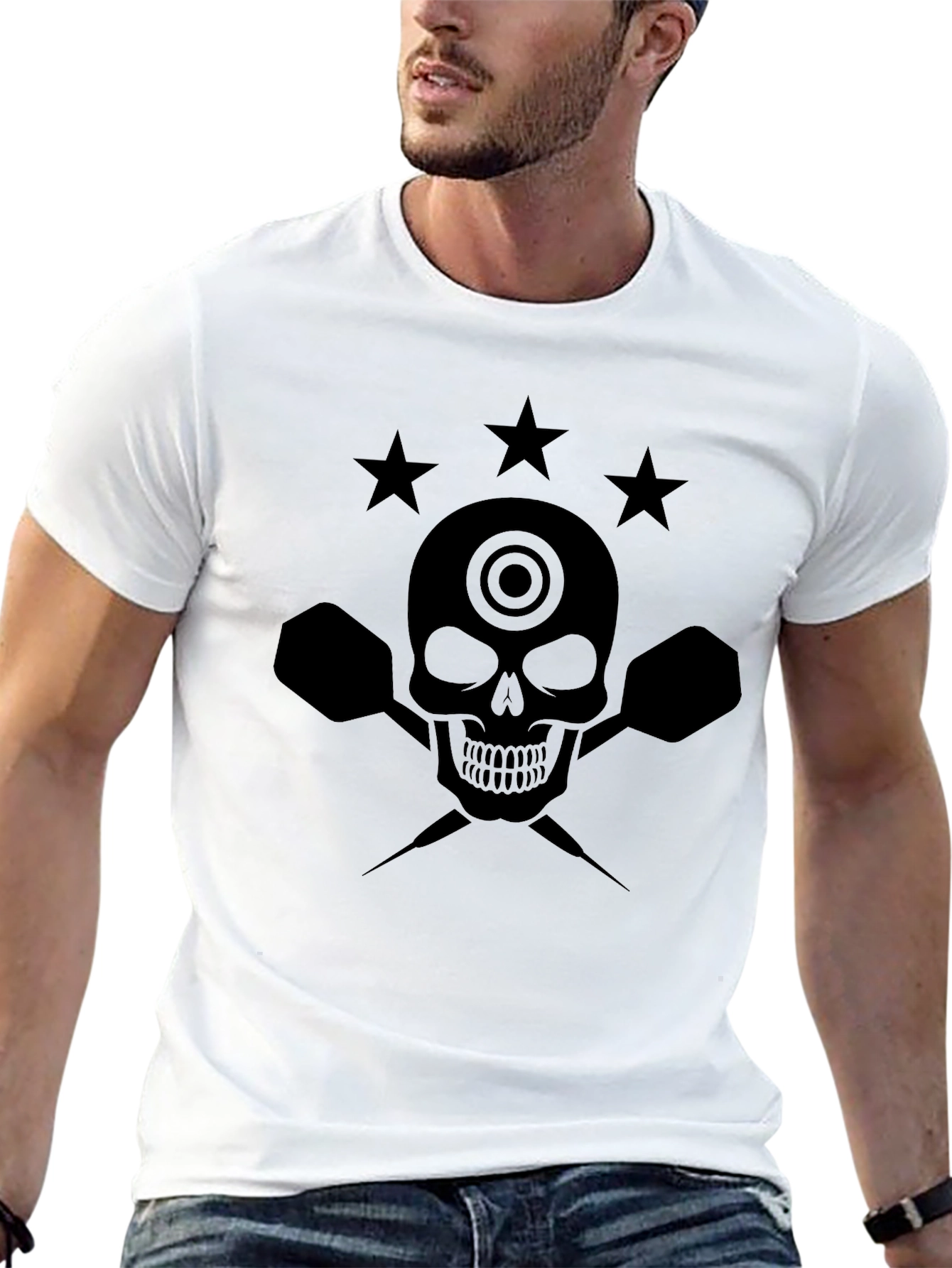 Skull & Darts Graphic T-Shirt - Mens Black Tee