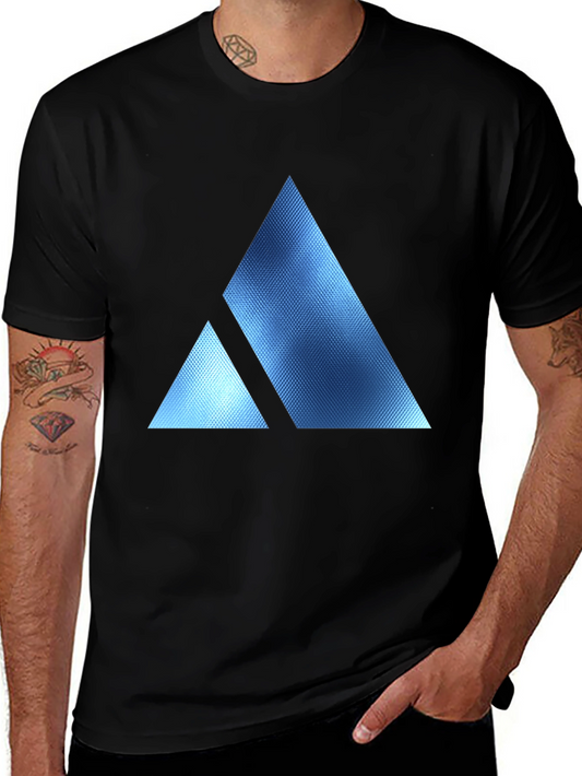 Geometric Triangle Print Crew Neck T-Shirt