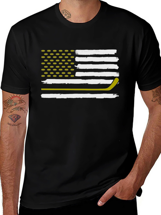 Hockey Flag T-Shirt: Patriotic USA Hockey Fan Tee