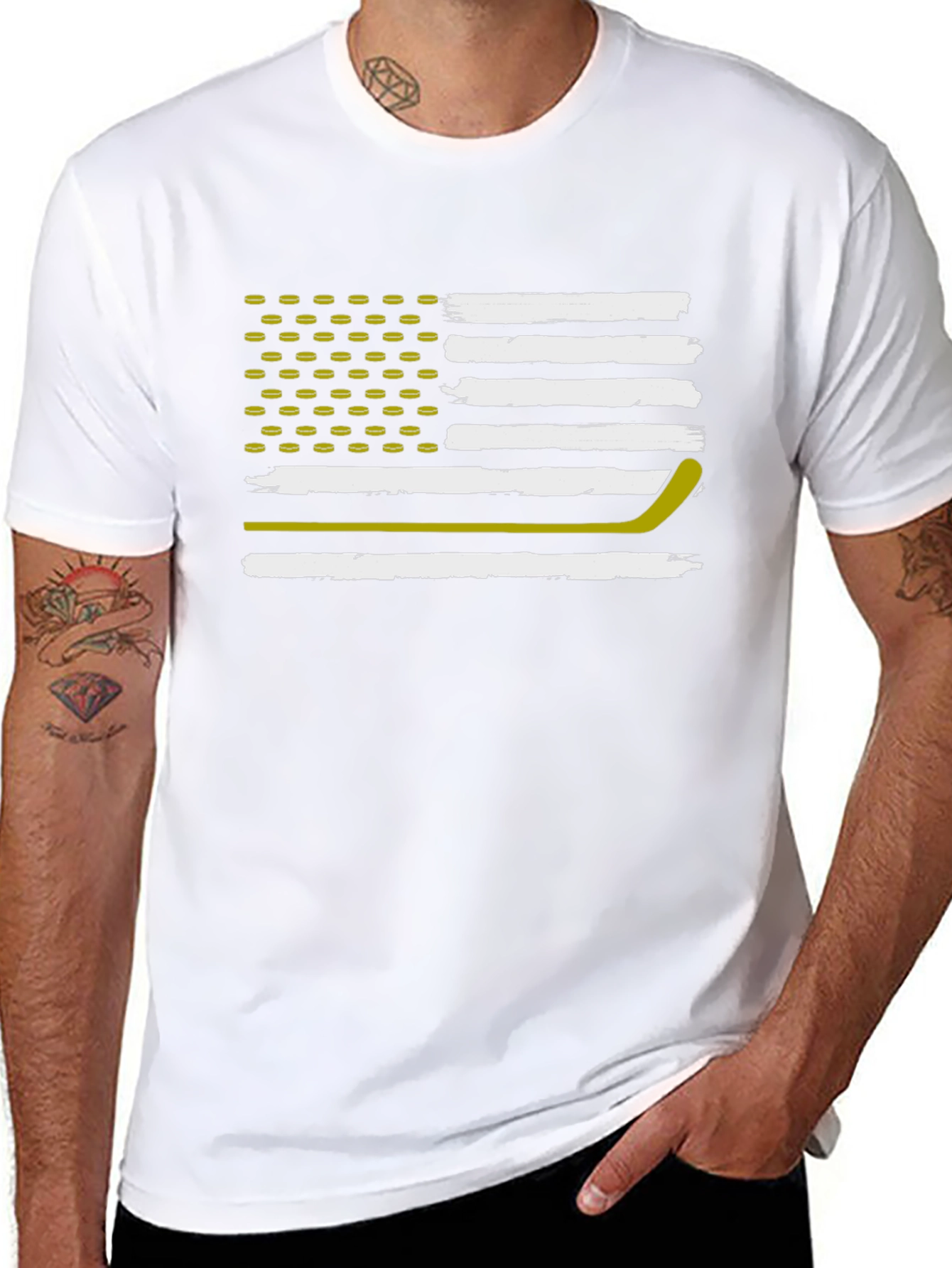 Hockey Flag T-Shirt: Patriotic USA Hockey Fan Tee