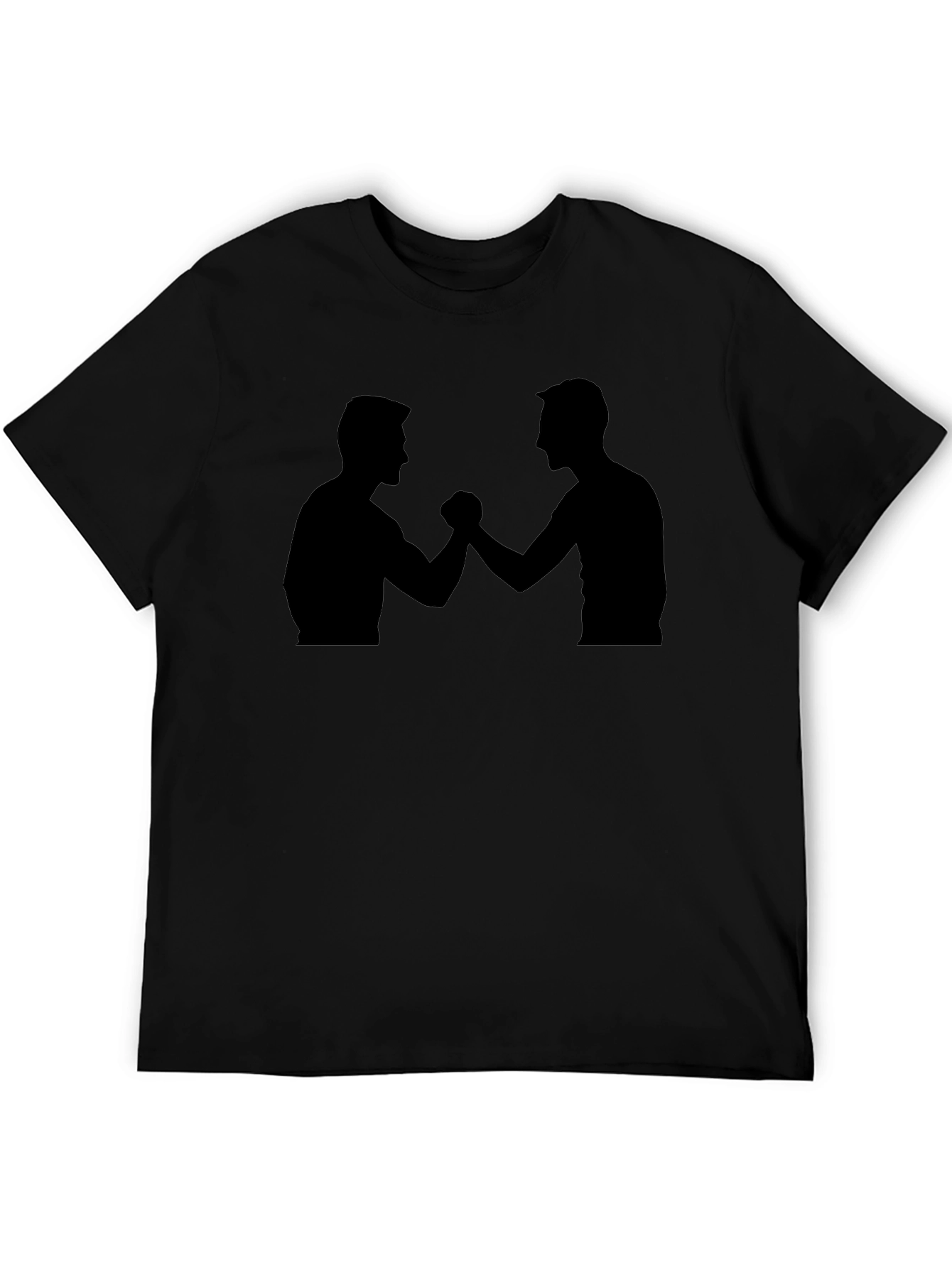 Arm Wrestling Silhouette Black T-Shirt