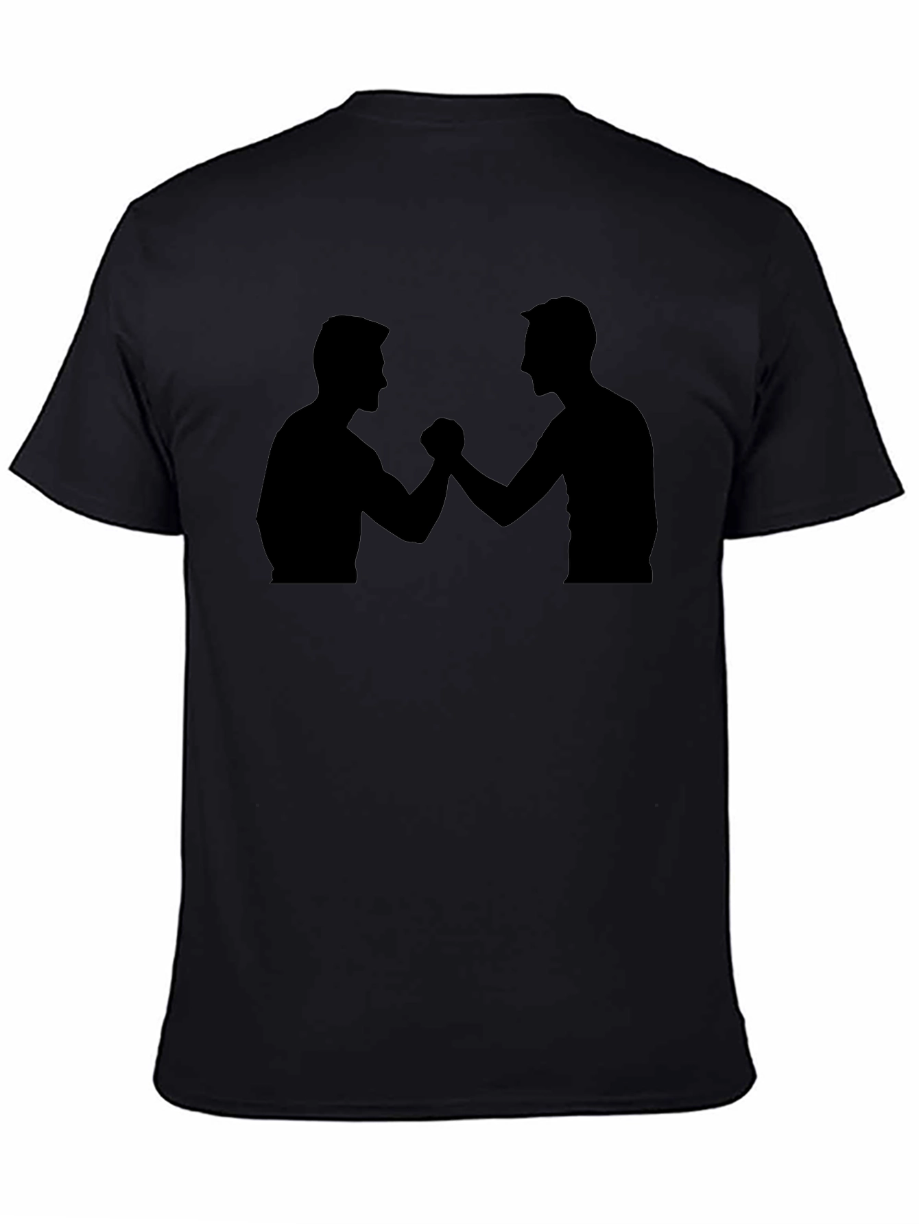 Arm Wrestling Silhouette Black T-Shirt