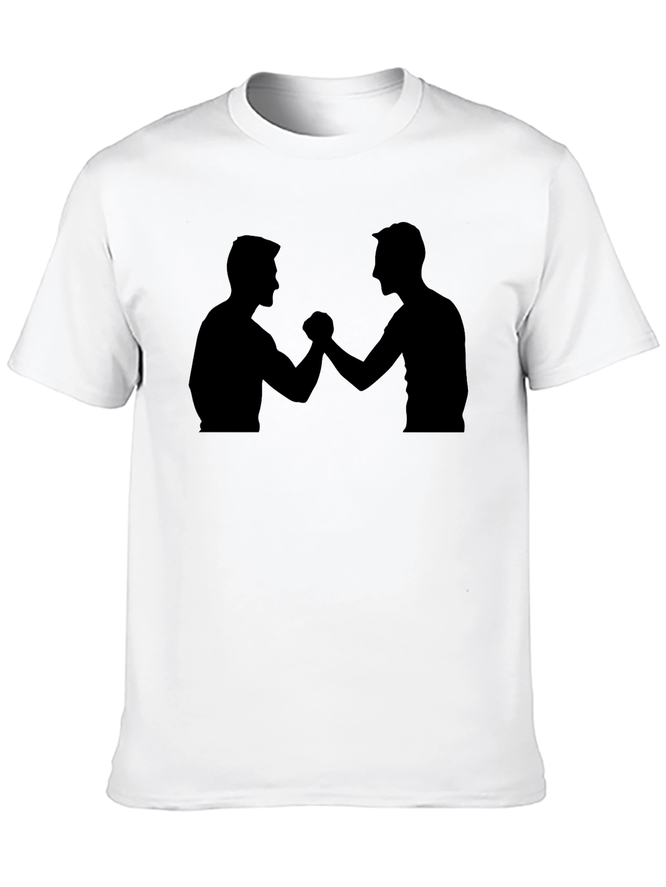Arm Wrestling Silhouette Black T-Shirt