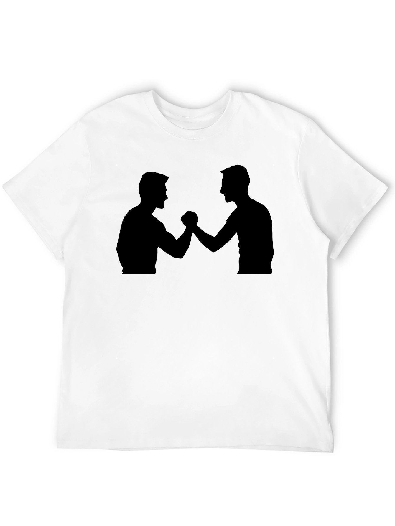 Arm Wrestling Silhouette Black T-Shirt