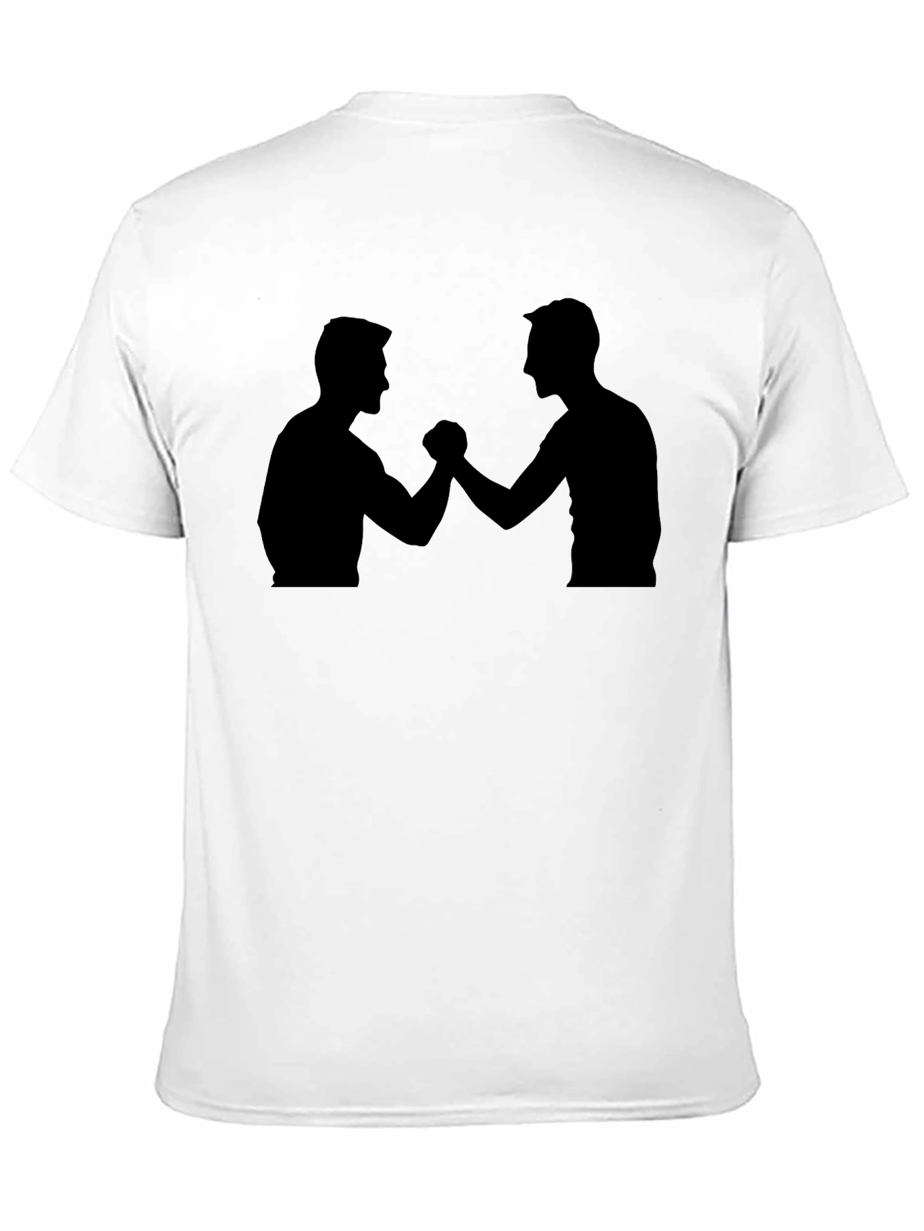 Arm Wrestling Silhouette Black T-Shirt