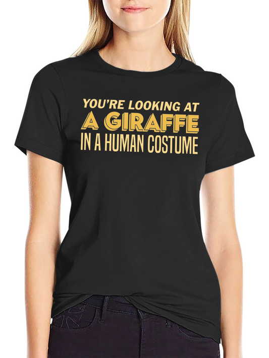Giraffe in Human Costume Graphic Tee - Funny Animal Shirt