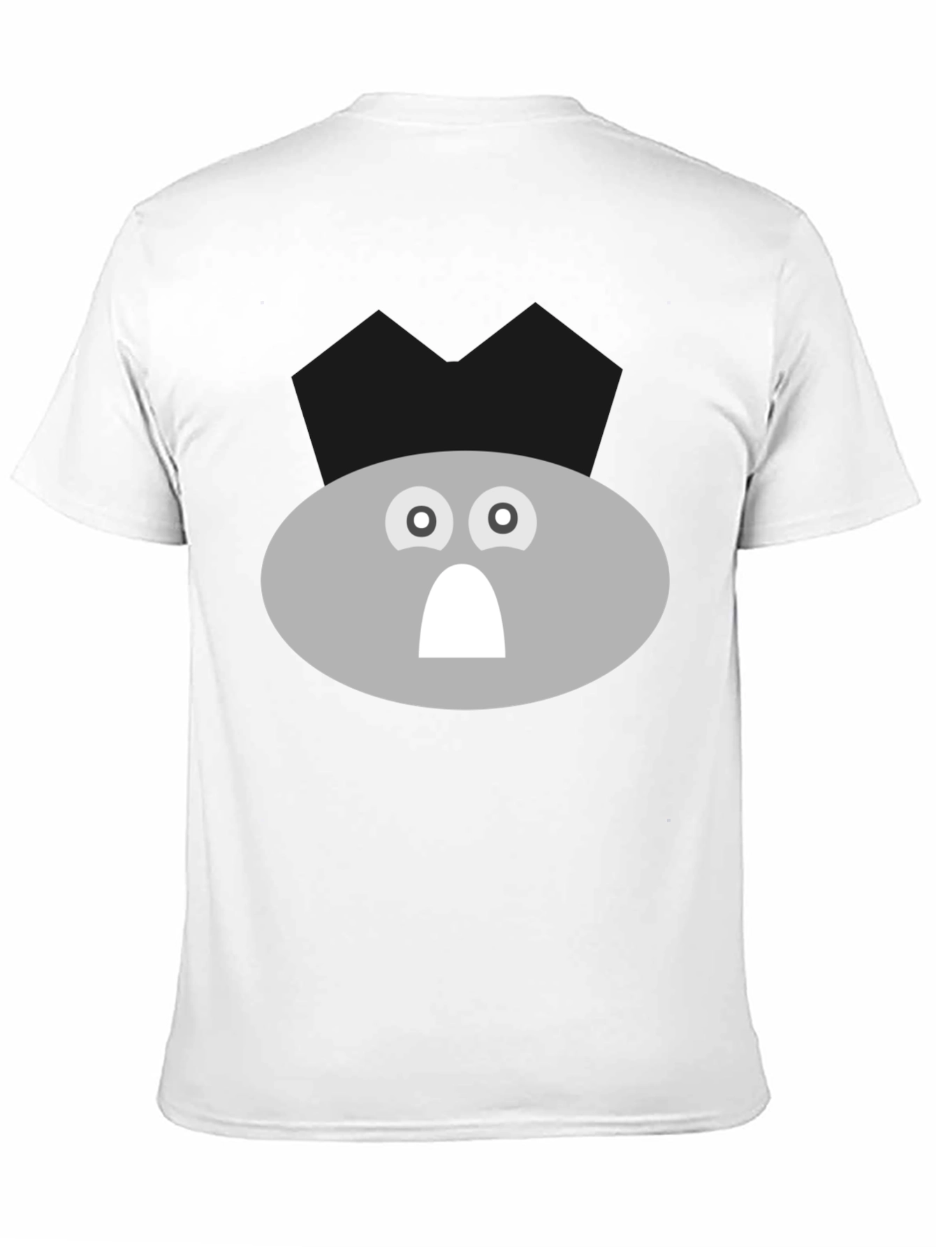 Funny Gray Face Graphic Tee - Black T-Shirt