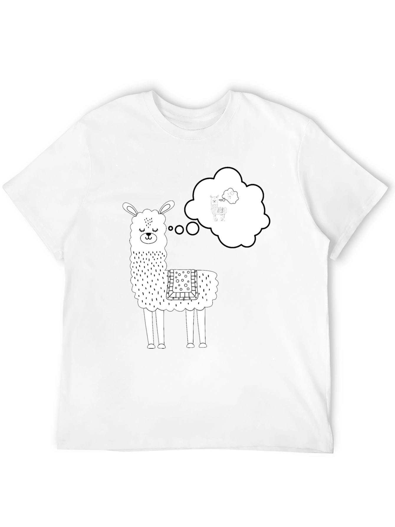 Llama Dreamer Graphic Tee - Black Cotton T-Shirt